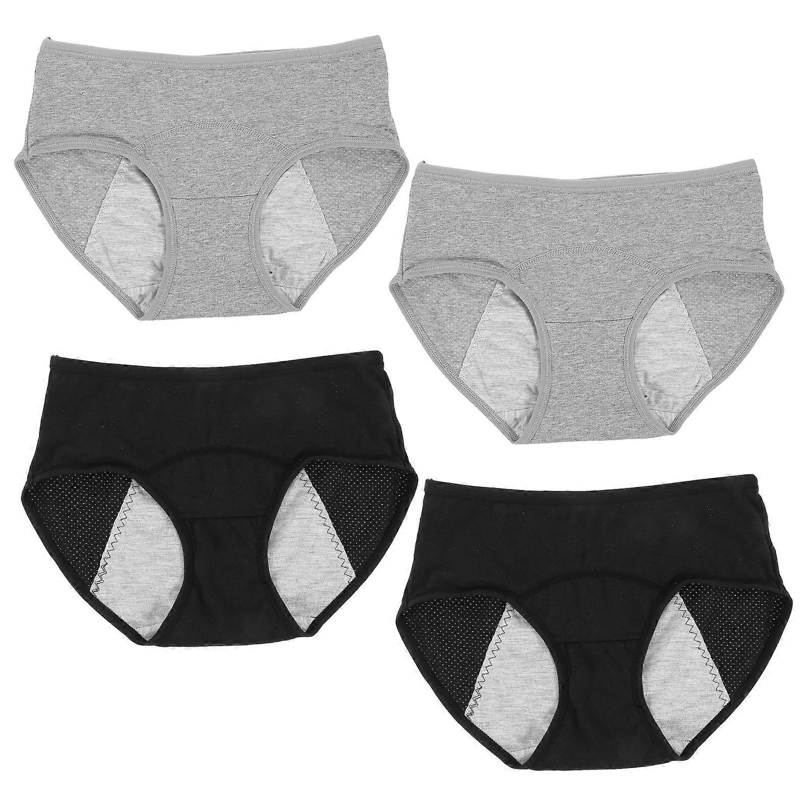 Comfortable Cotton Underpants For Women With Midrise Structure Designed For Menstrual Cycle Available In 4Pcs Assorted Color