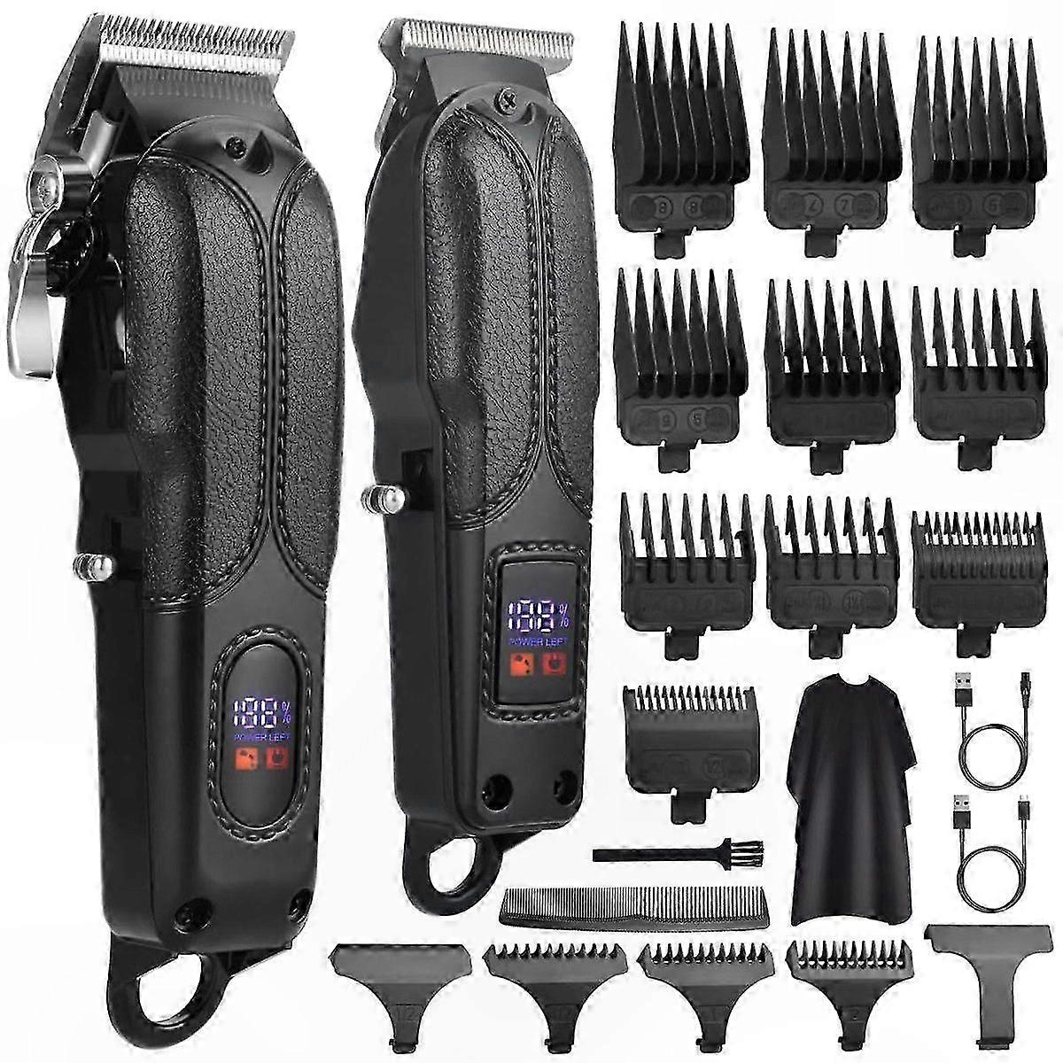 Professional Cordless Hair Clipper Kit with LED Display and 23pc Accessories