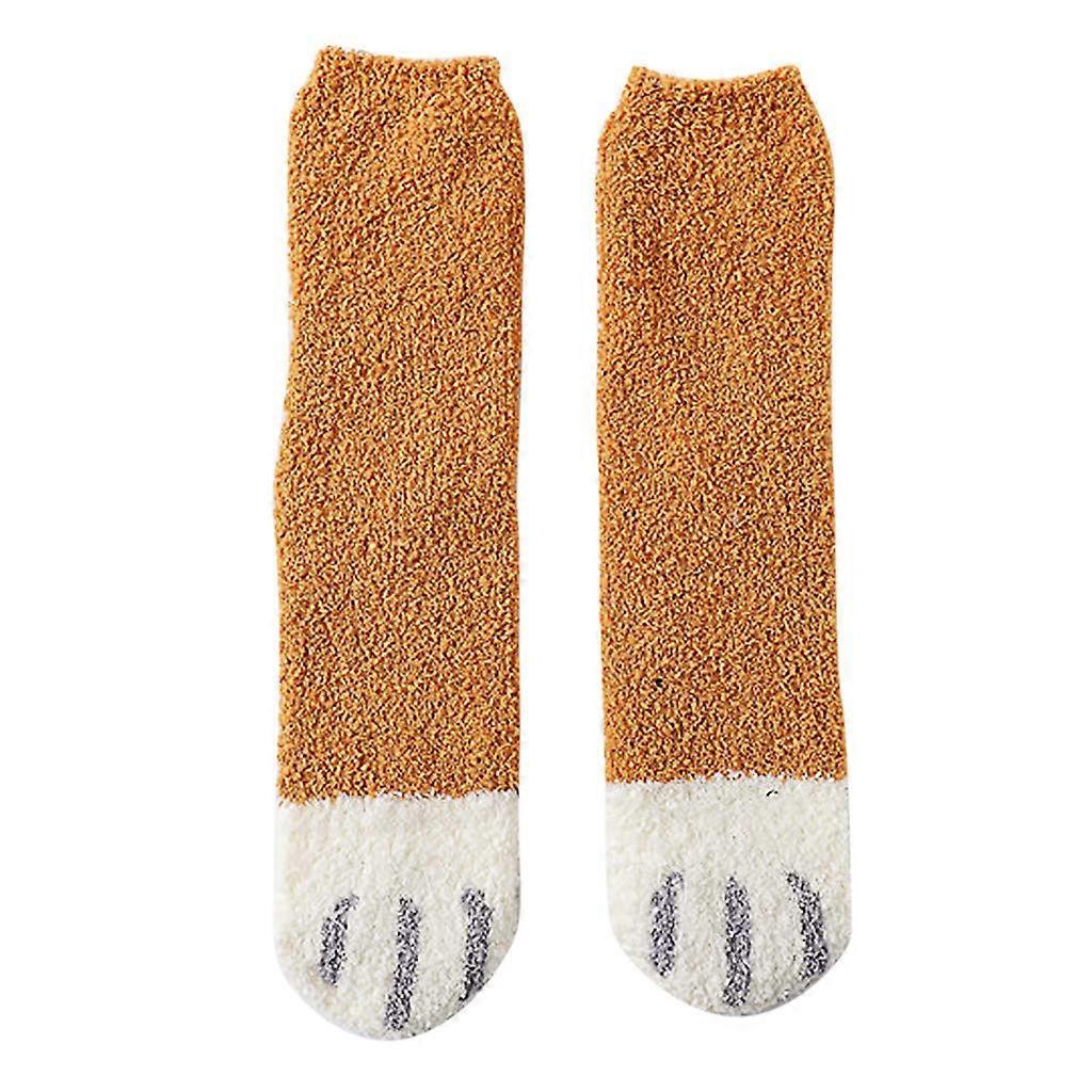 1 Pair House Socks Sleeping Socks Ladies Men Cuddly Cartoon Pattern Fluffy NonSlip Socks Autumn Winter Thickened Warm