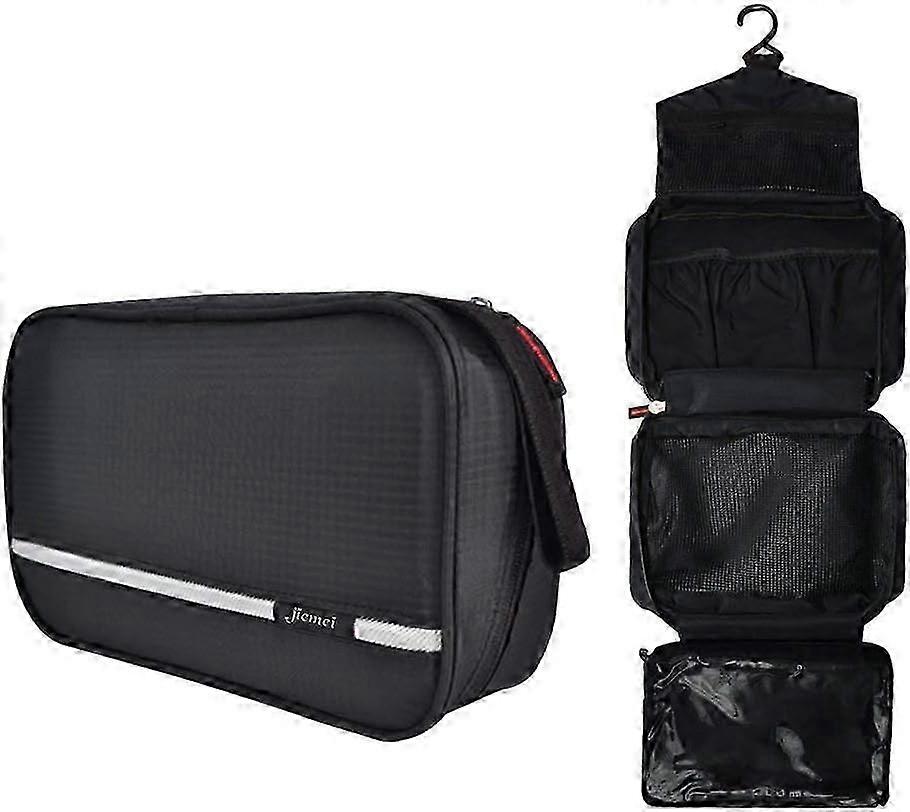 Hanging Toiletry Bag Waterproof Jiemei Travel Wash Bag for Men Women with 4 Compartments Foldable Compact Size Super Durable Fabric jm