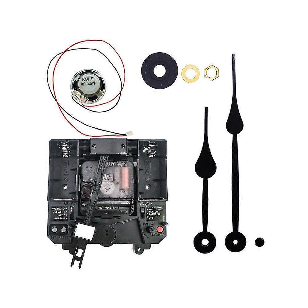 Quartz Clock Movement with Pendulum DIY Kit Hourly Chime Silent Night Mode for Wall Clock Repair and Craft Projects