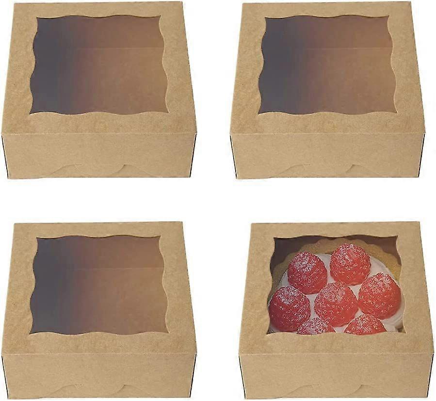 30-Pack Kraft Cupcake Boxes - Window Bakery Containers