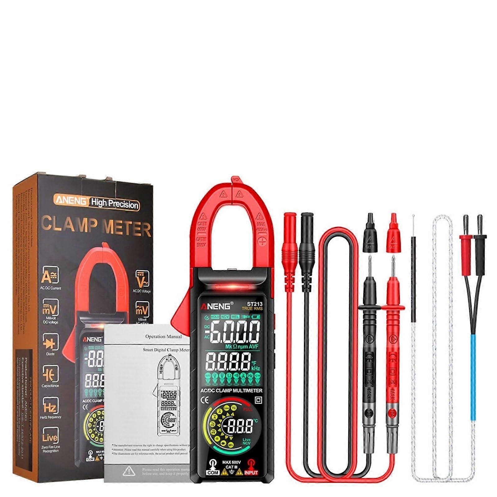ST213 Multimeter Digital Clamp Meter DC/AC Current Dual-Screen Display Non-Contact Testing Tool 50R