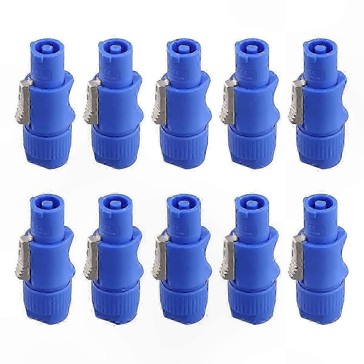 10-Pack 3-Pin Male Powercon Connectors for Stage and Beam Lighting Signal Input
