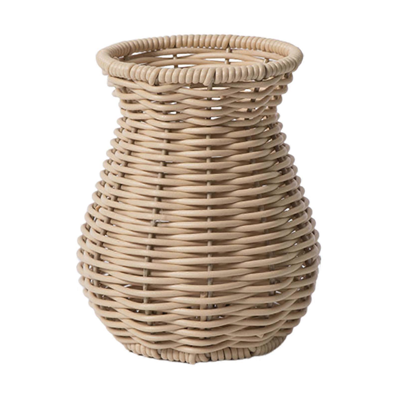 Rattan Weave  Vase Rattan Effect Chic Flower Pot