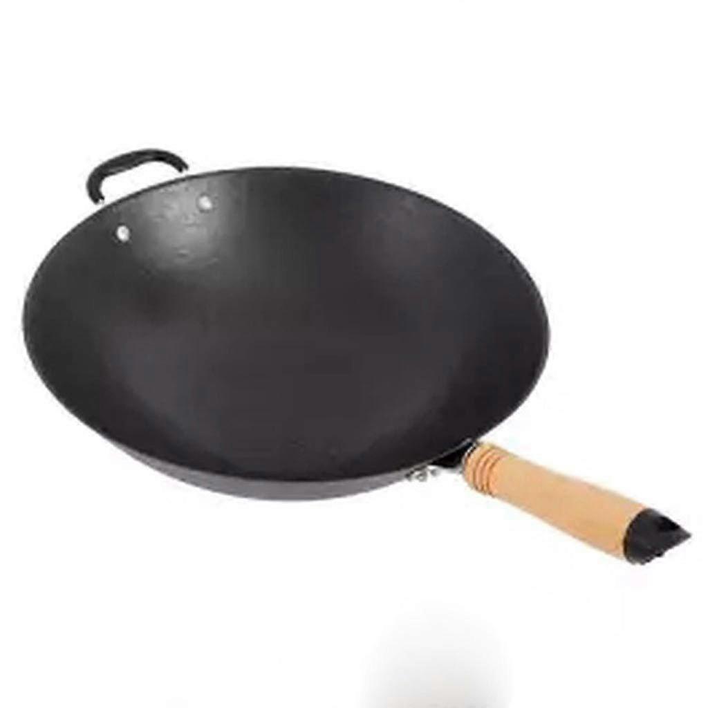 Cast Iron Wok Home Uncoated Manual NonStick Pan Round Bottom Induction Cooker Gas Stove Wok Frying Pan Cooking Non Stick Pan