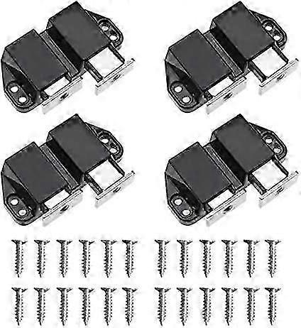 4 x Double Touch Magnetic Catches Push Pull Door Damper Buffer Latches with Mounting Screws for Drawer Wardrobe Cabinet Cupboard Closet