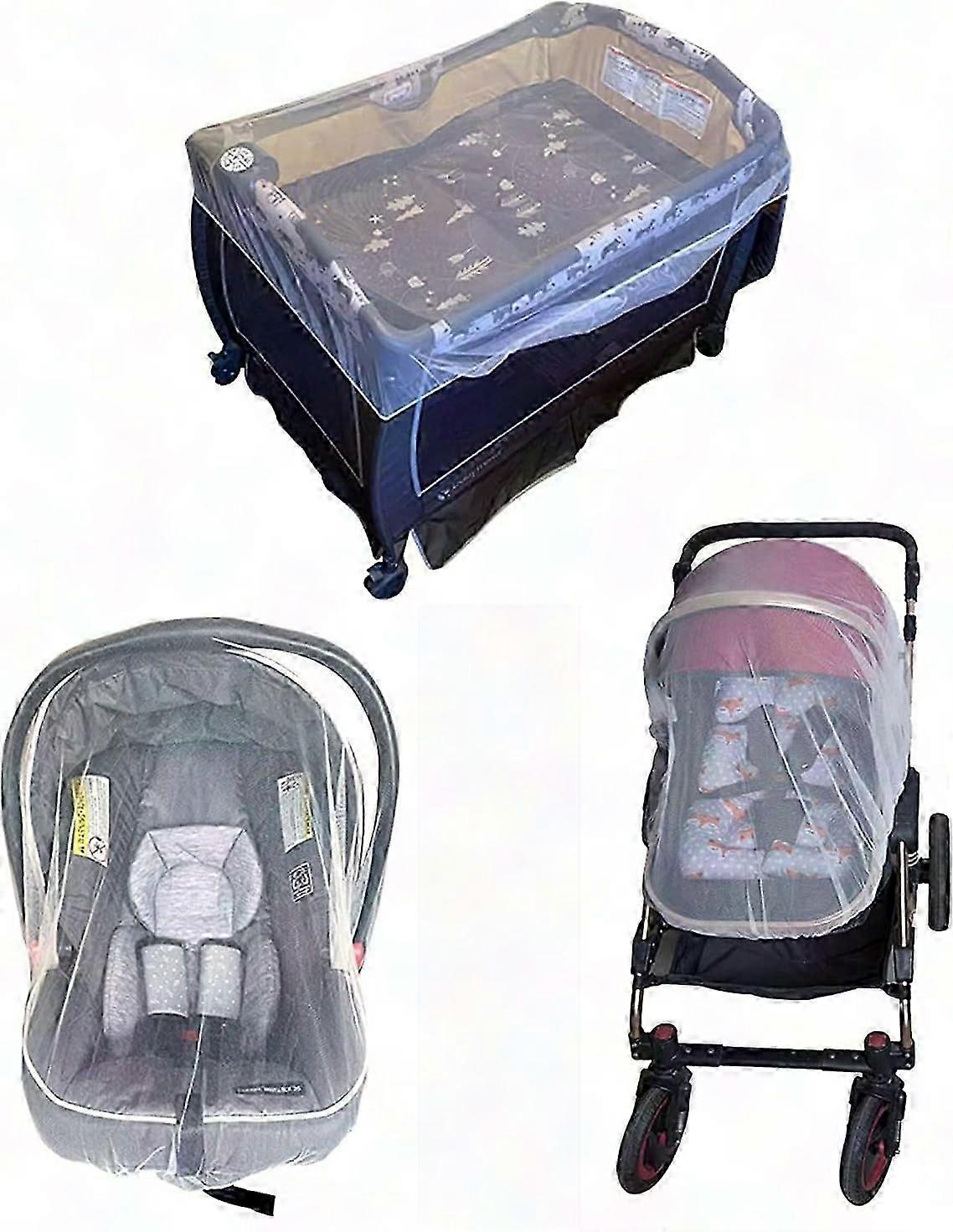 Universal Baby Stroller Mosquito Net - Breathable Canopy for Crib, Pram, Travel Cot & Car Seat - Elastic Insect Protection Net