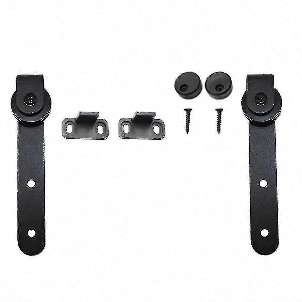 Sliding Barn Door Track Kit with Adjustable Rollers and Floor Guide Stopper for Smooth Operation