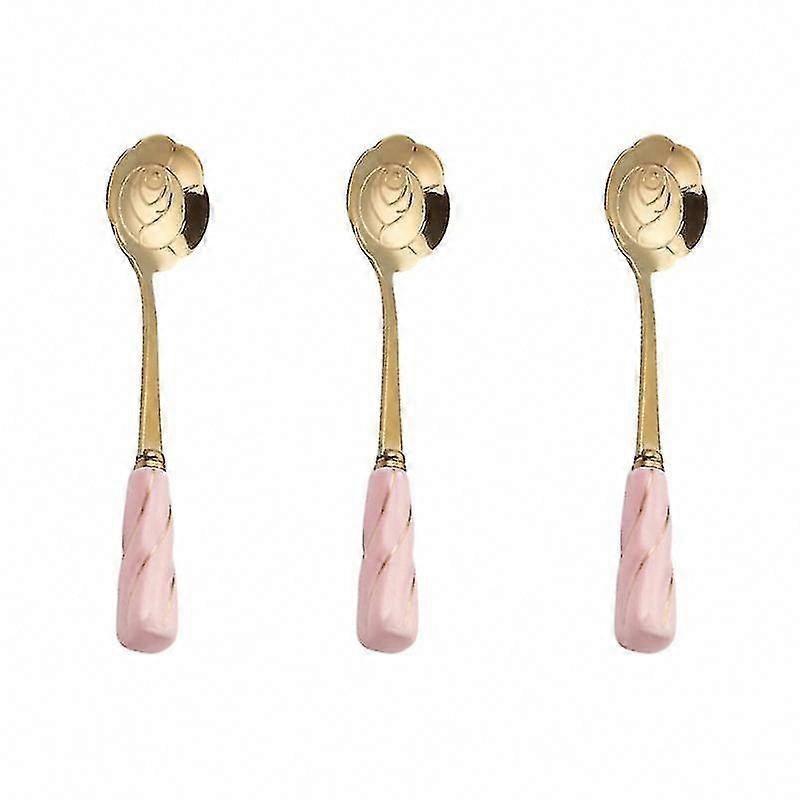 3pcs Creative Rose Simulated Spoon for Kitchen Decor