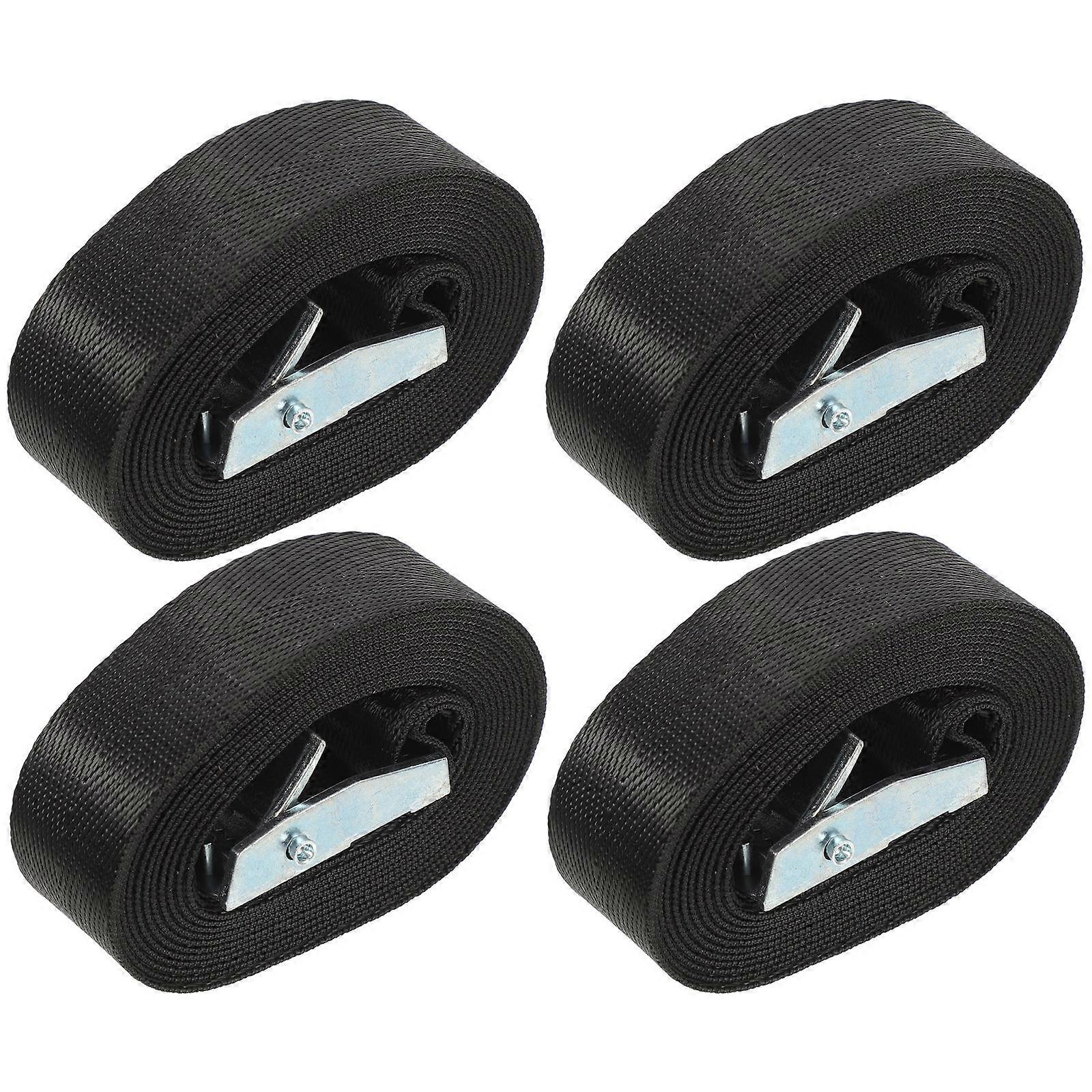 Outdoor Multi Purpose Binding Strap for Snowboard and Cargo in Black Nylon and Zinc Alloy with Quick Release Buckle 4Pcs