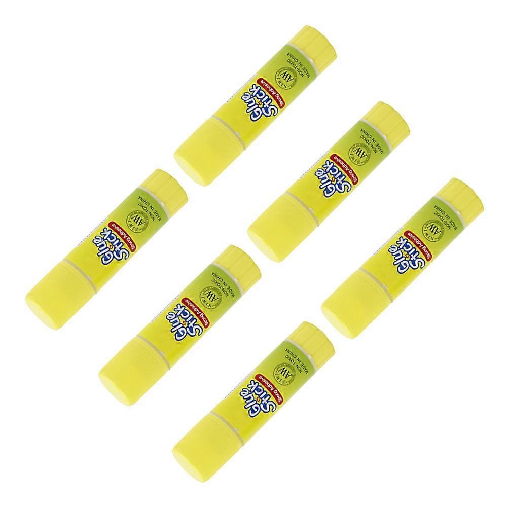 Paper Gluing Solid Glue Sticks for Teacher Use Yellow Cylindrical Practical Stationery 6Pcs