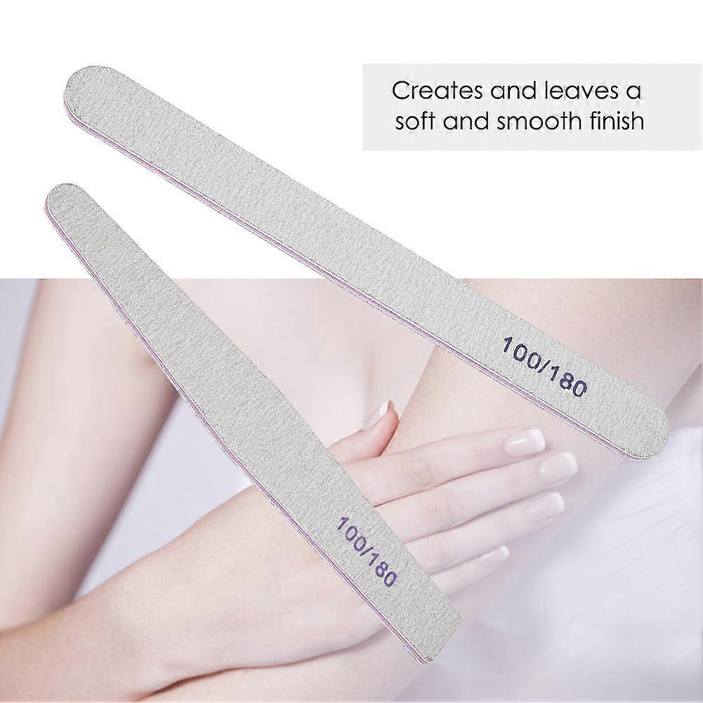 5Pcs Double Sided Nail Buffer Files 17.9x2.8cm Emery White Set