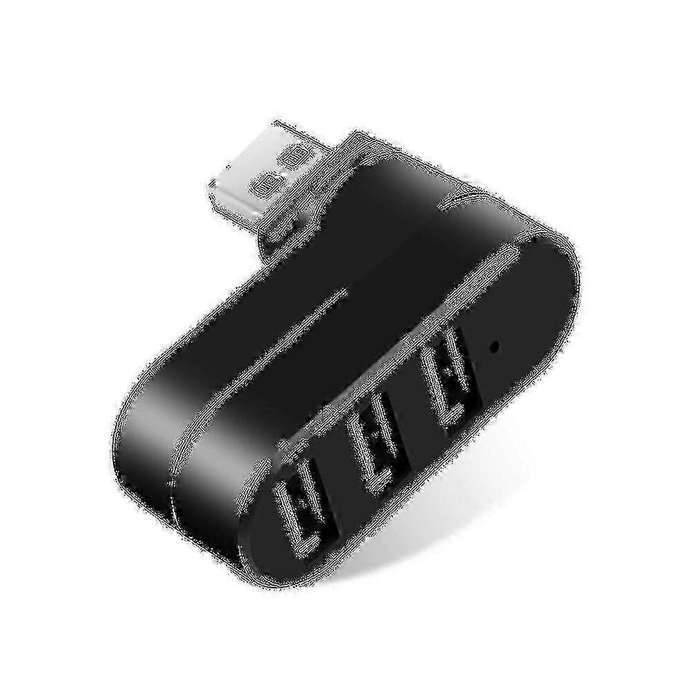 3-Port USB 2.0 Hub with Rotatable Mini Splitter Adapter for PC, Laptop and Mac Computers