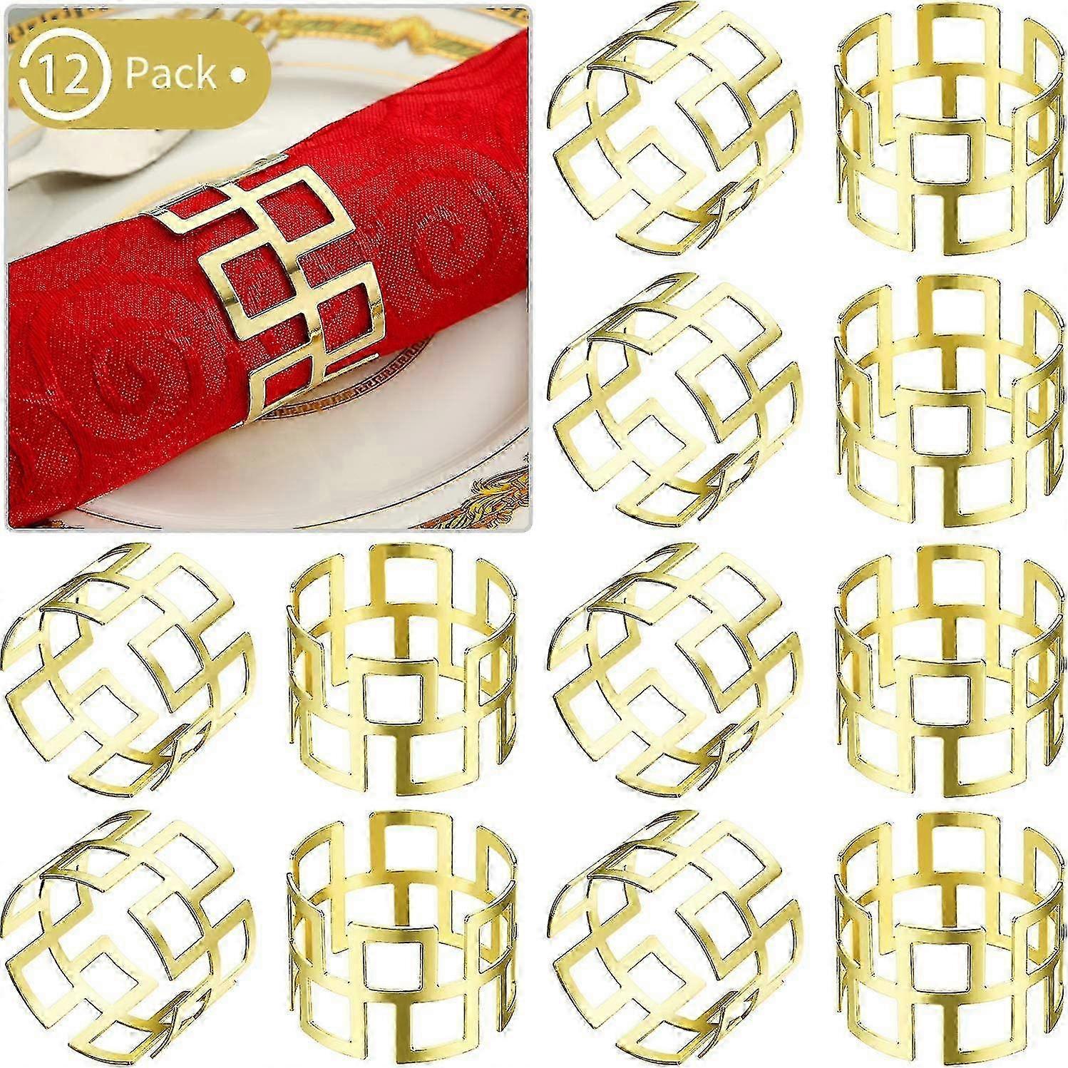 Set Of 12 Napkin Rings Glossy For Dinner Decor Favor