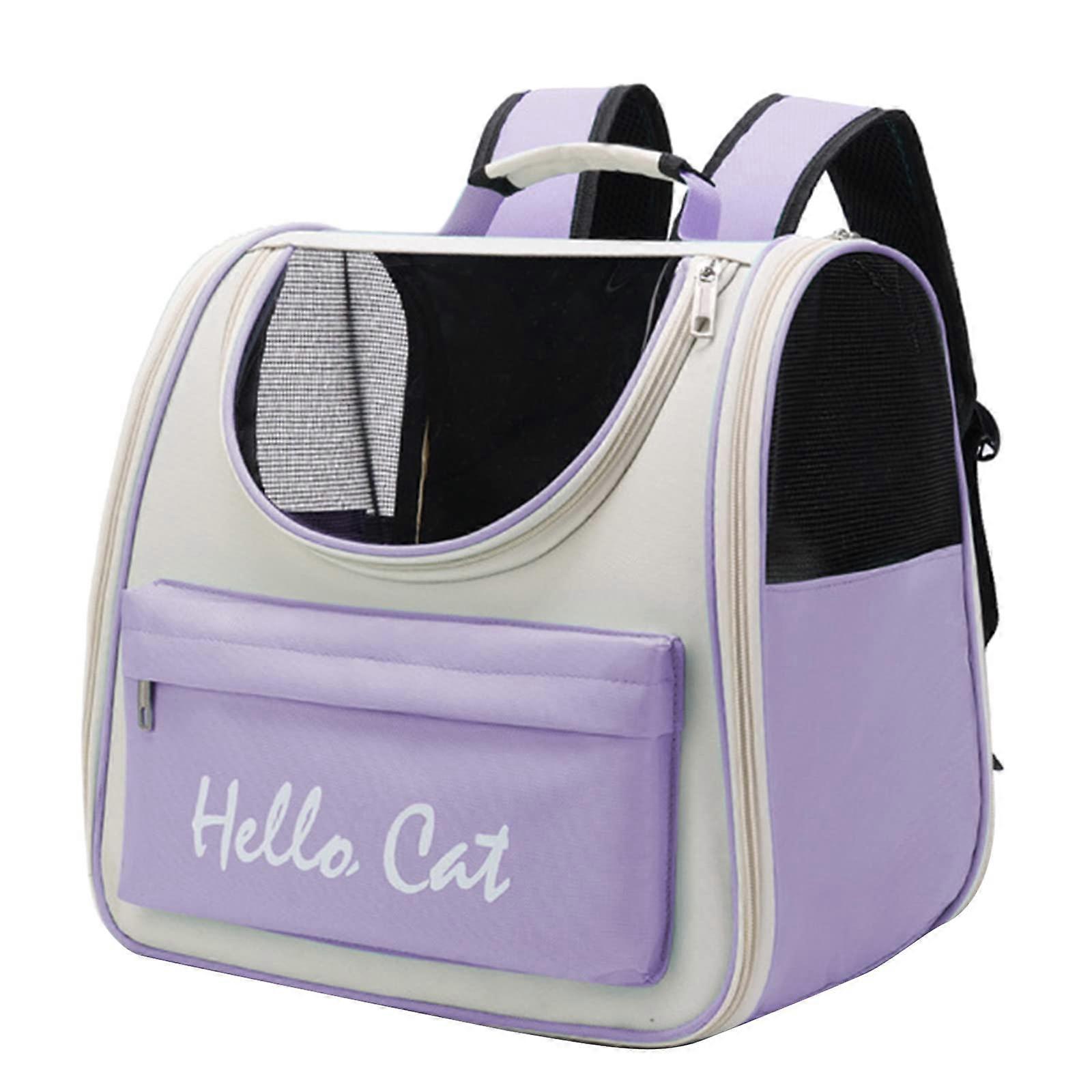 Portable Pet Carrier Backpack for Cats, Big Capacity Washable Polyester with Safety Straps and Breathable Design
