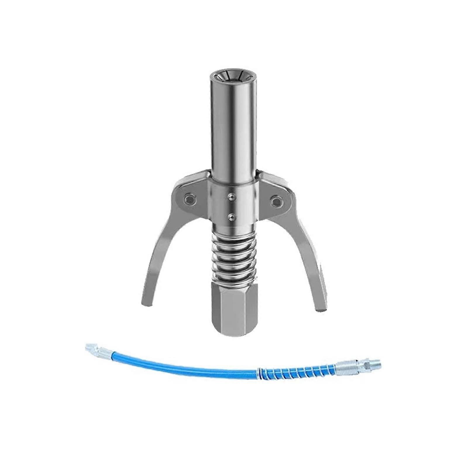 Grease Gun Fittings Grease Gun Coupler 10000 PSI NPTI/8 Grease Gun Coupler Oil Pump Quick Release Grease Tip Tool Car Syringe(Silver set)