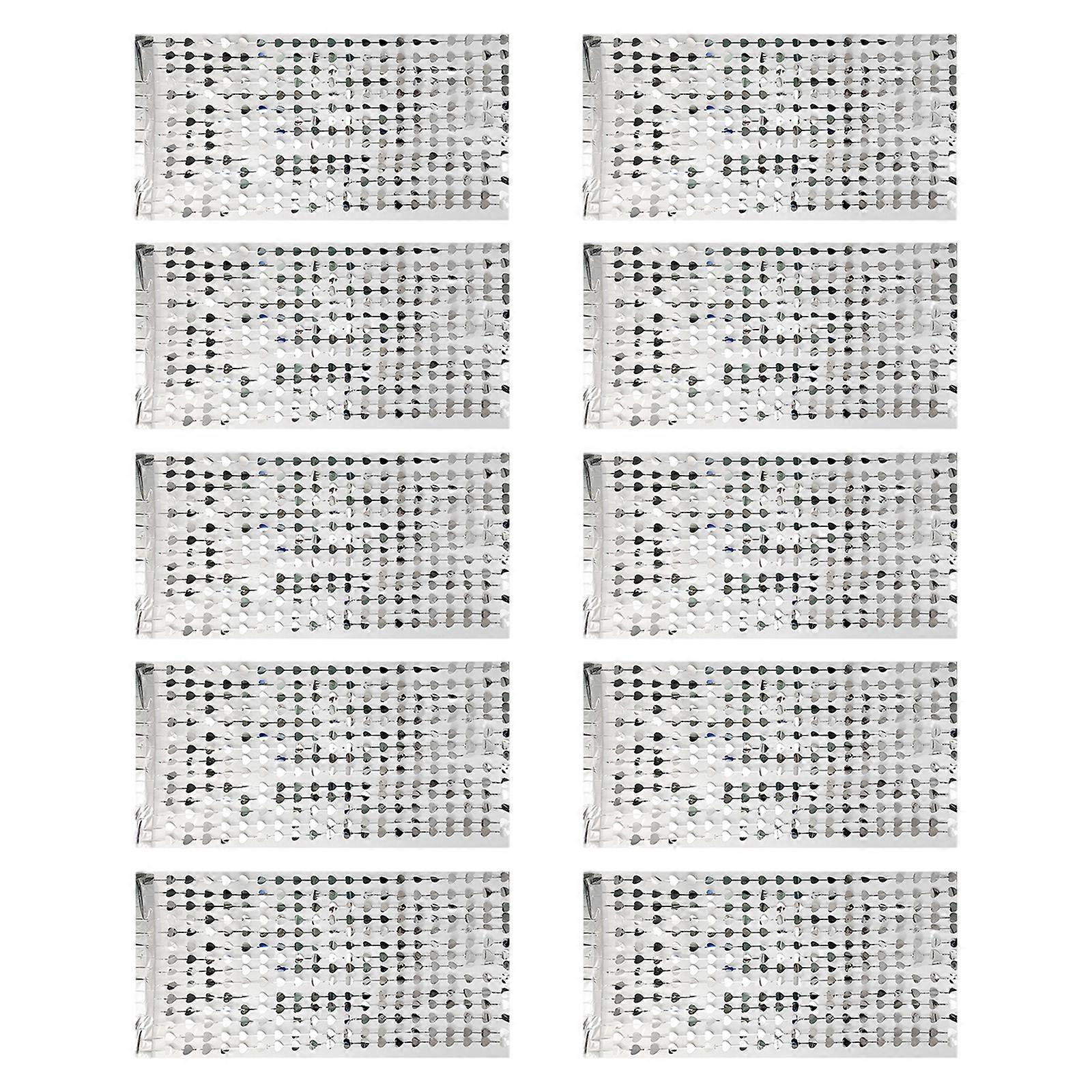 Pack Of 10 Efficient Heart Foil Door Curtains Sparkling Party Background Decors 1mx2m Durable PET Party Diy Curtains  Silver