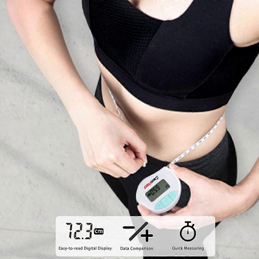 GemRed Digital Measuring Tape Accurately Measures Body Part Circumferences Digital Display Records Results Measurements Blue