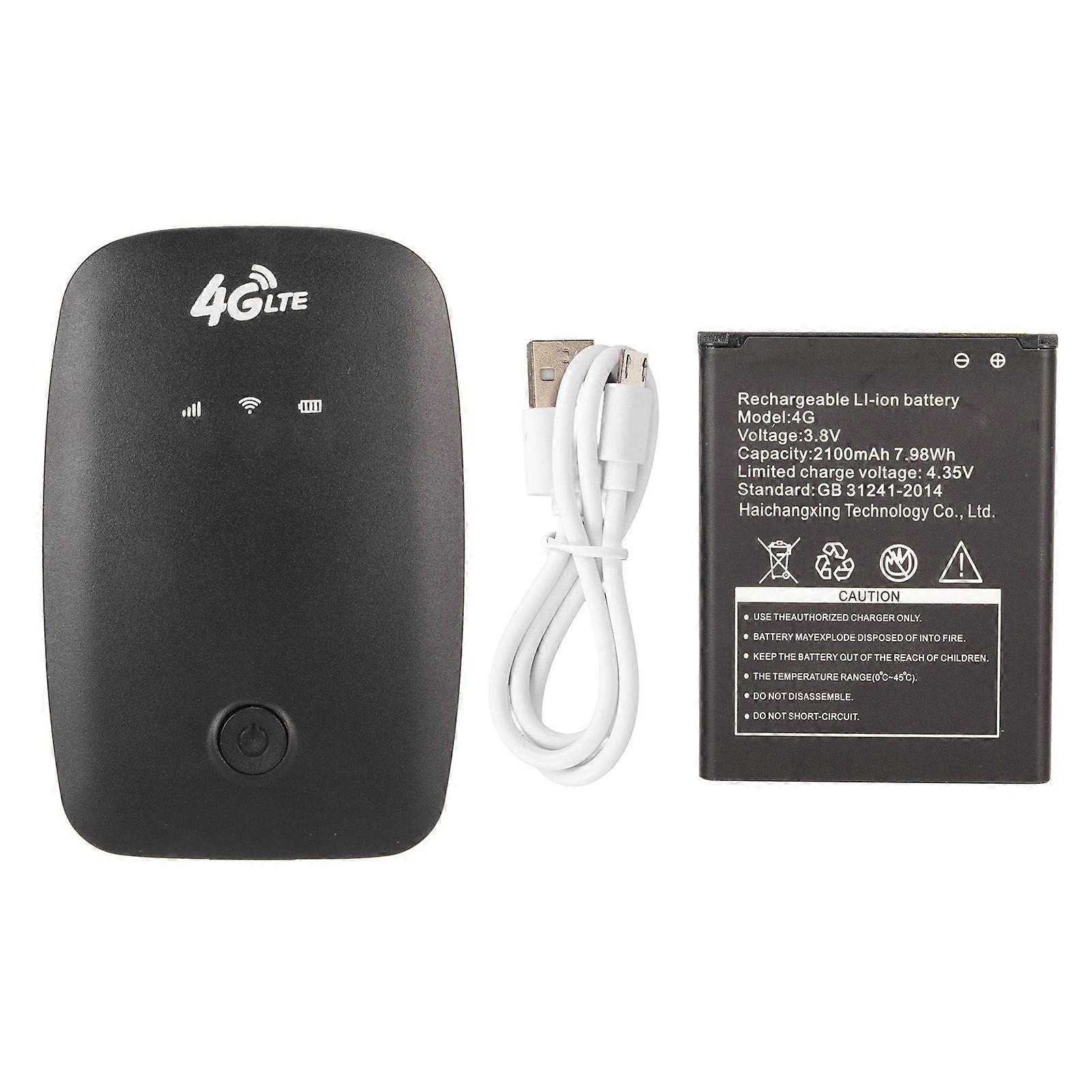 4G Mobile WiFi Hotspot High Speed Lightweight Mini LTE Portable Router for Tablet Laptop TV Cell Phone Black