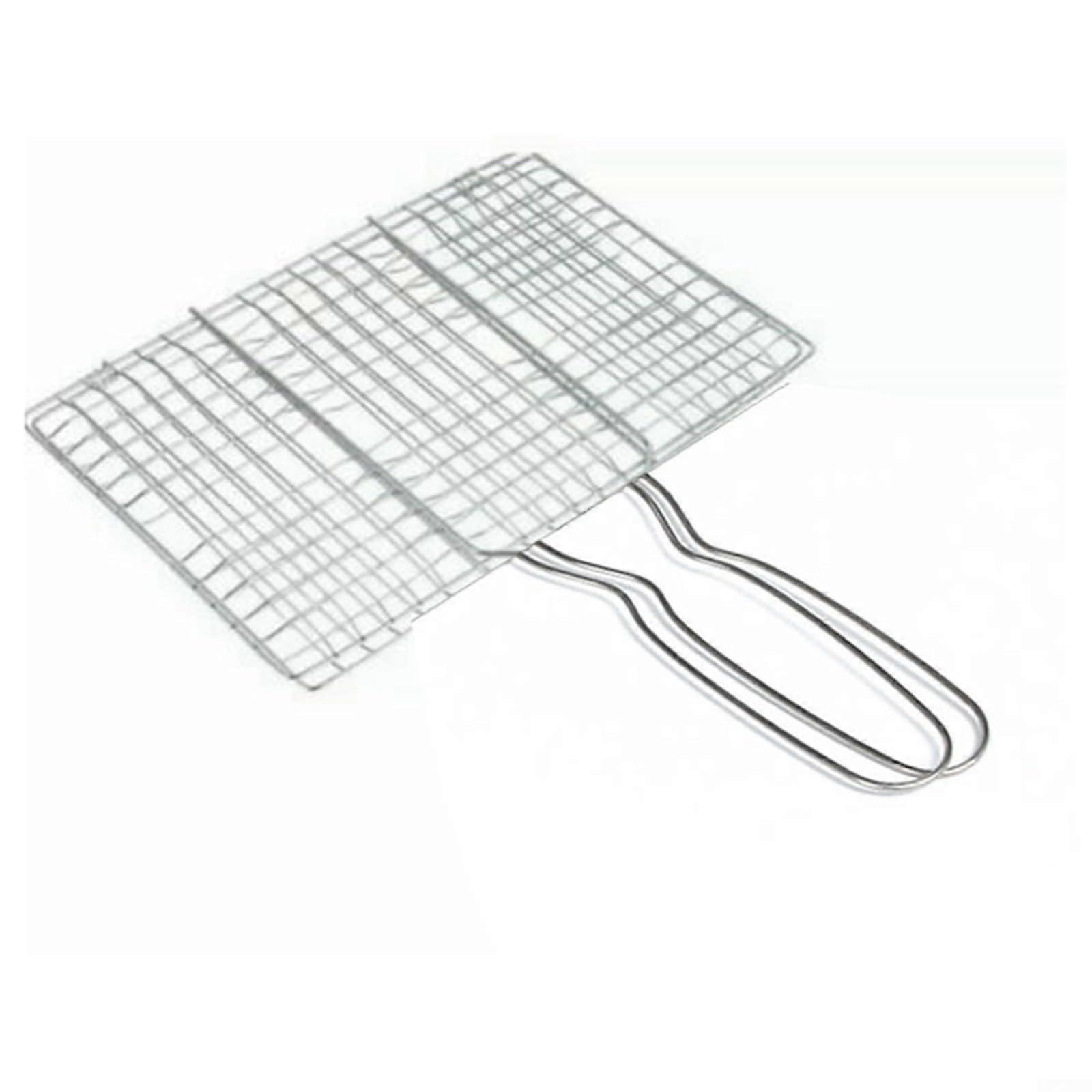 Chicken Grill Basket with Handle Stainless Steel, Vegetable Grill Basket, Wire Mesh, 20x35 cm