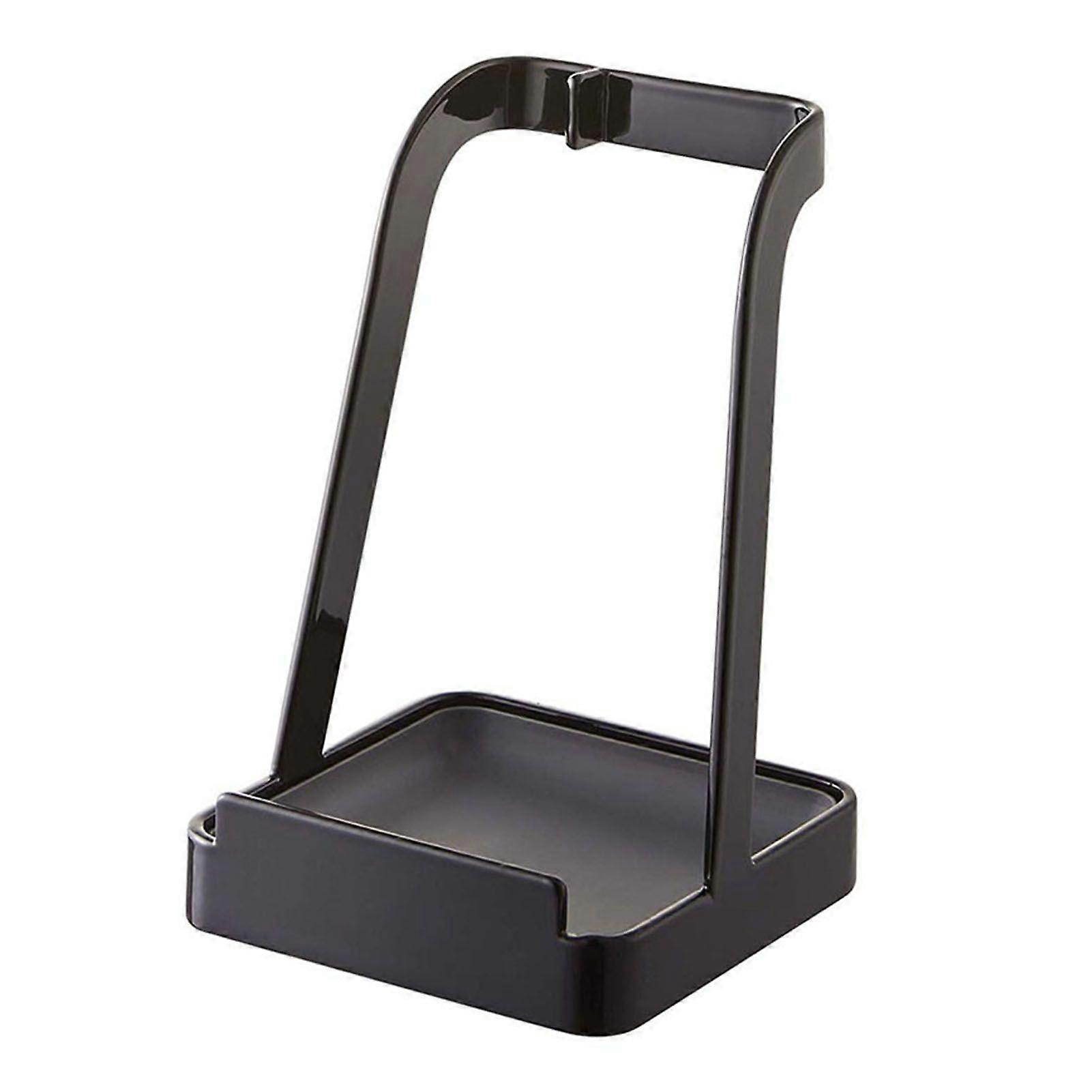 Kitchen Lid Storage Rack Tilt Type Prevent Slip Water Tray Pan Cover Ladle Holder Rack Black