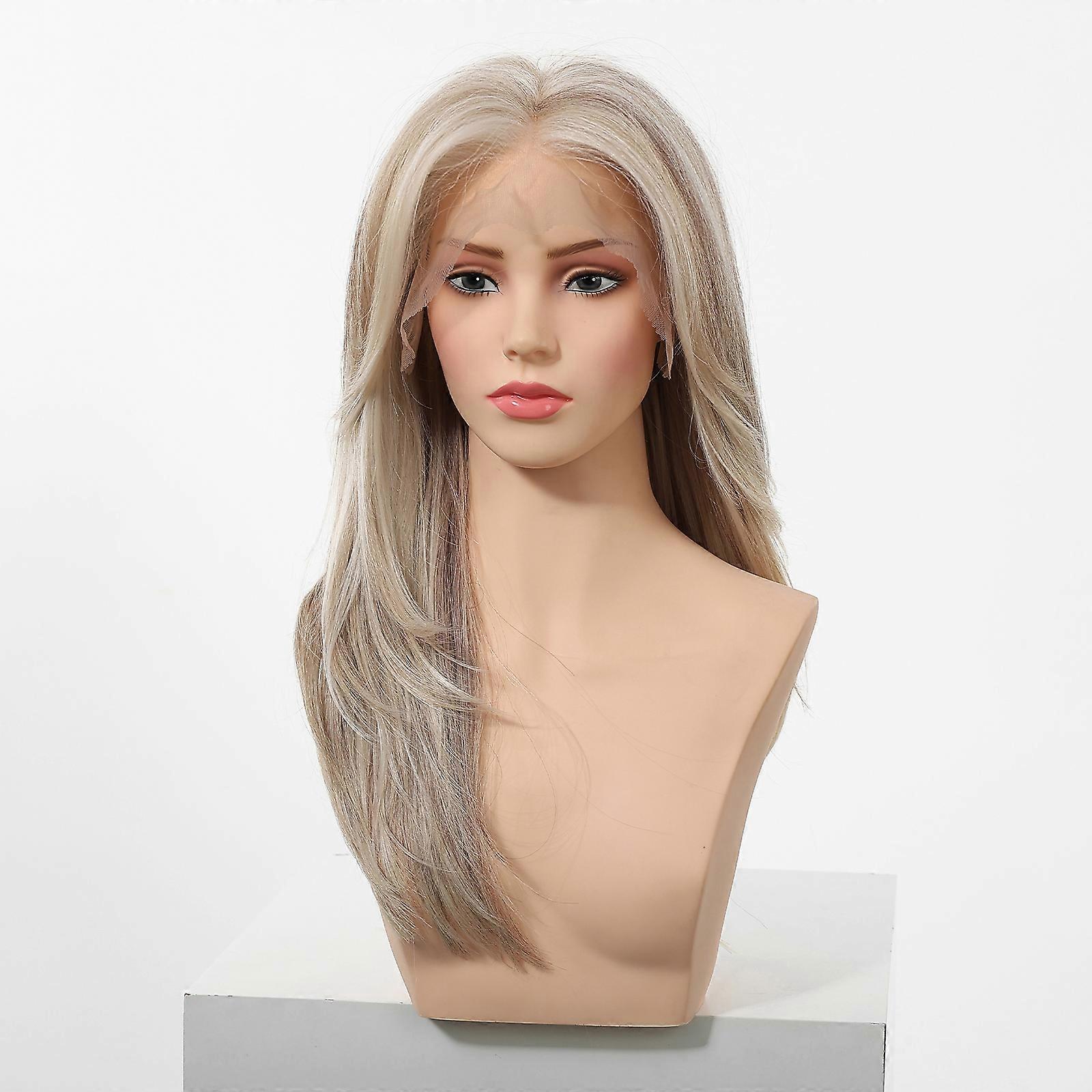 Light Blonde Side Bangs 13x4 Free Parting Lace Front Wig for Women – Heat-Resistant Synthetic with Natural Look