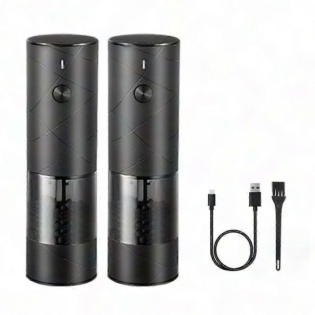 Electric Salt & Pepper Grinder with LED Light - Adjustable Coarseness Automatic Mill for Kitchen