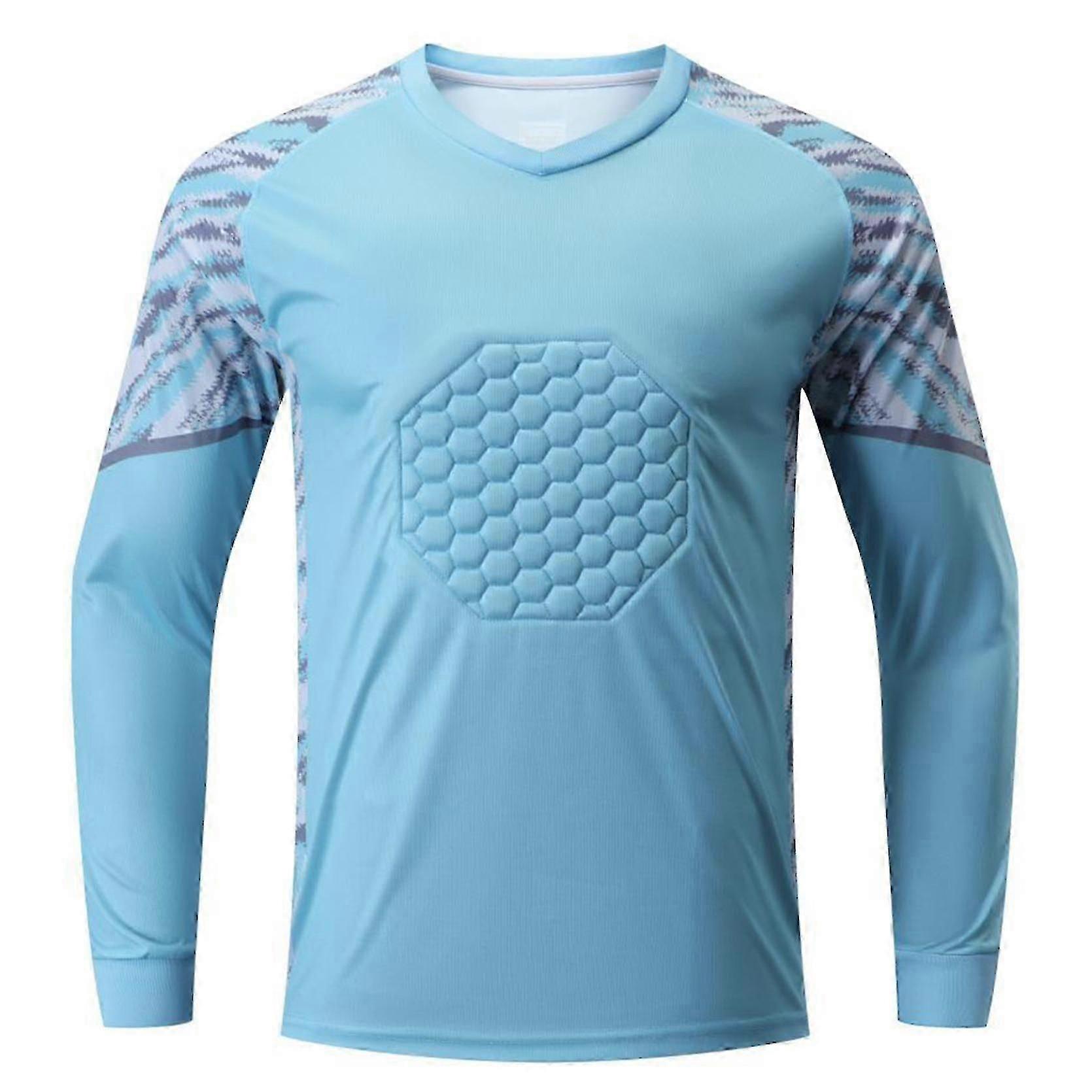Protective Long-Sleeve Goalkeeper Soccer Jersey for Boys with Sponge Pads for Football and Basketball Games