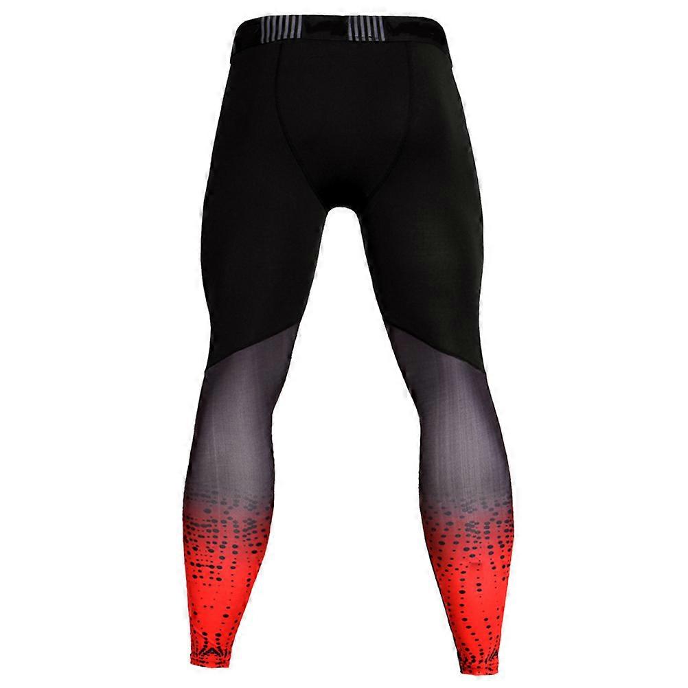 Moisture-Wicking Compression Leggings For Men Designed For Running And Cycling In Red Color Size S 1Pcs