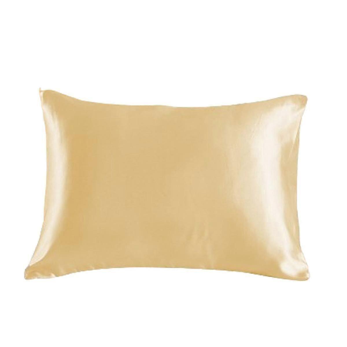 Satin Polyester Fabric Pillowcase, Hidden Zipper Ensures Secure Fit, Cool Body Feel For Restful Nights, Easy to Clean, 1Pcs