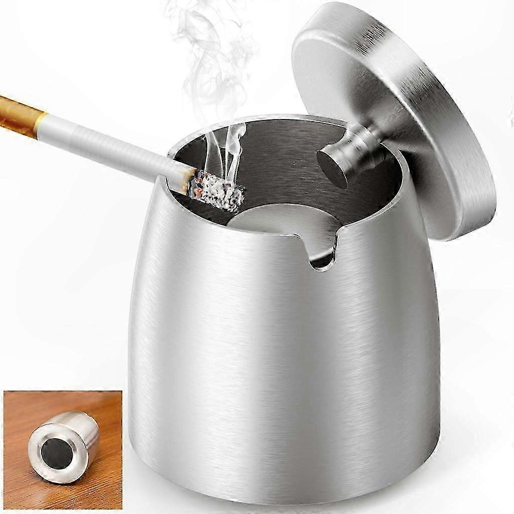 Big Covered Ashtray for Indoor and Outdoor Use with Portable Pocket Design
