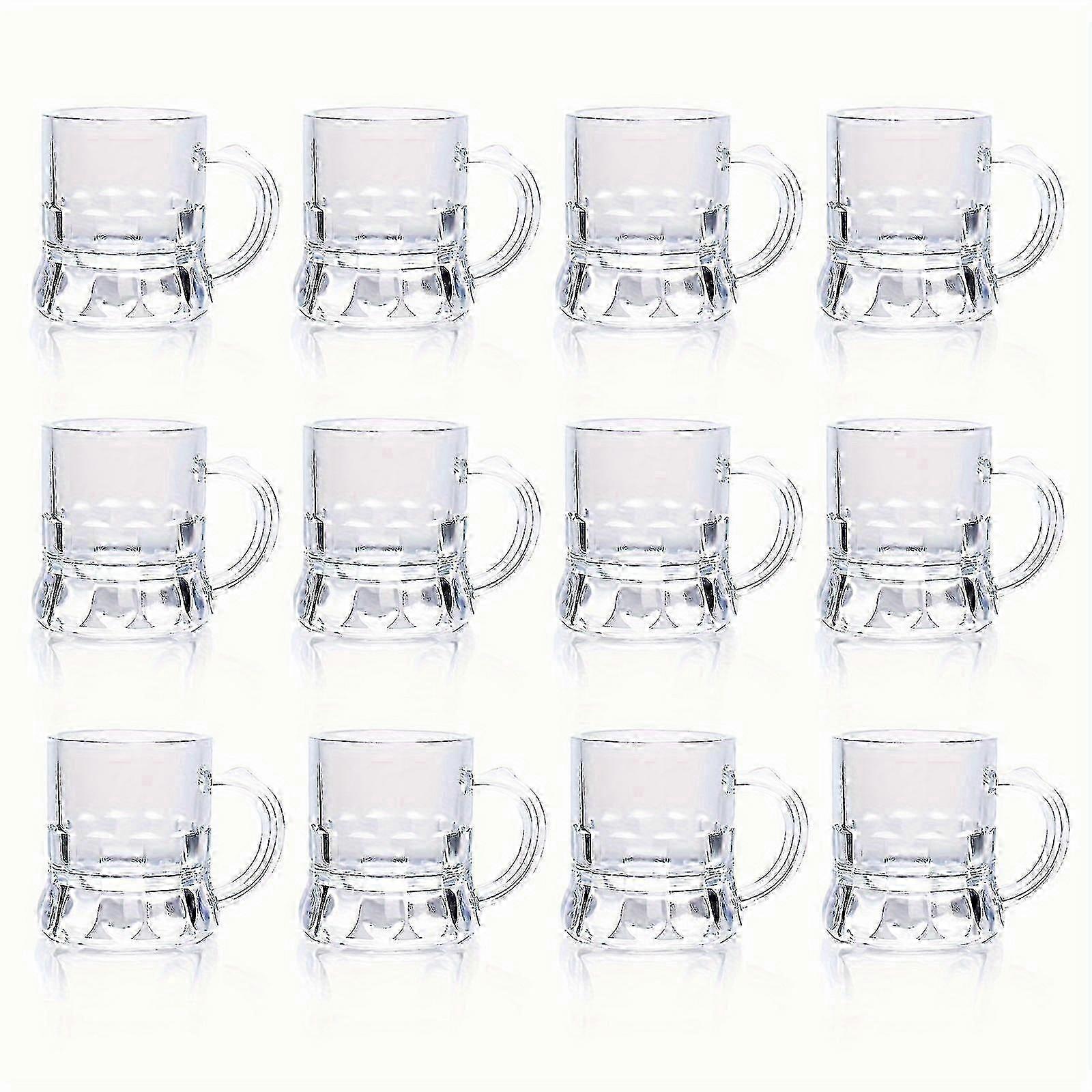 Conjunto de Mini Stein de Vidro Transparente 12pcs com Alça para Cerveja e Shots