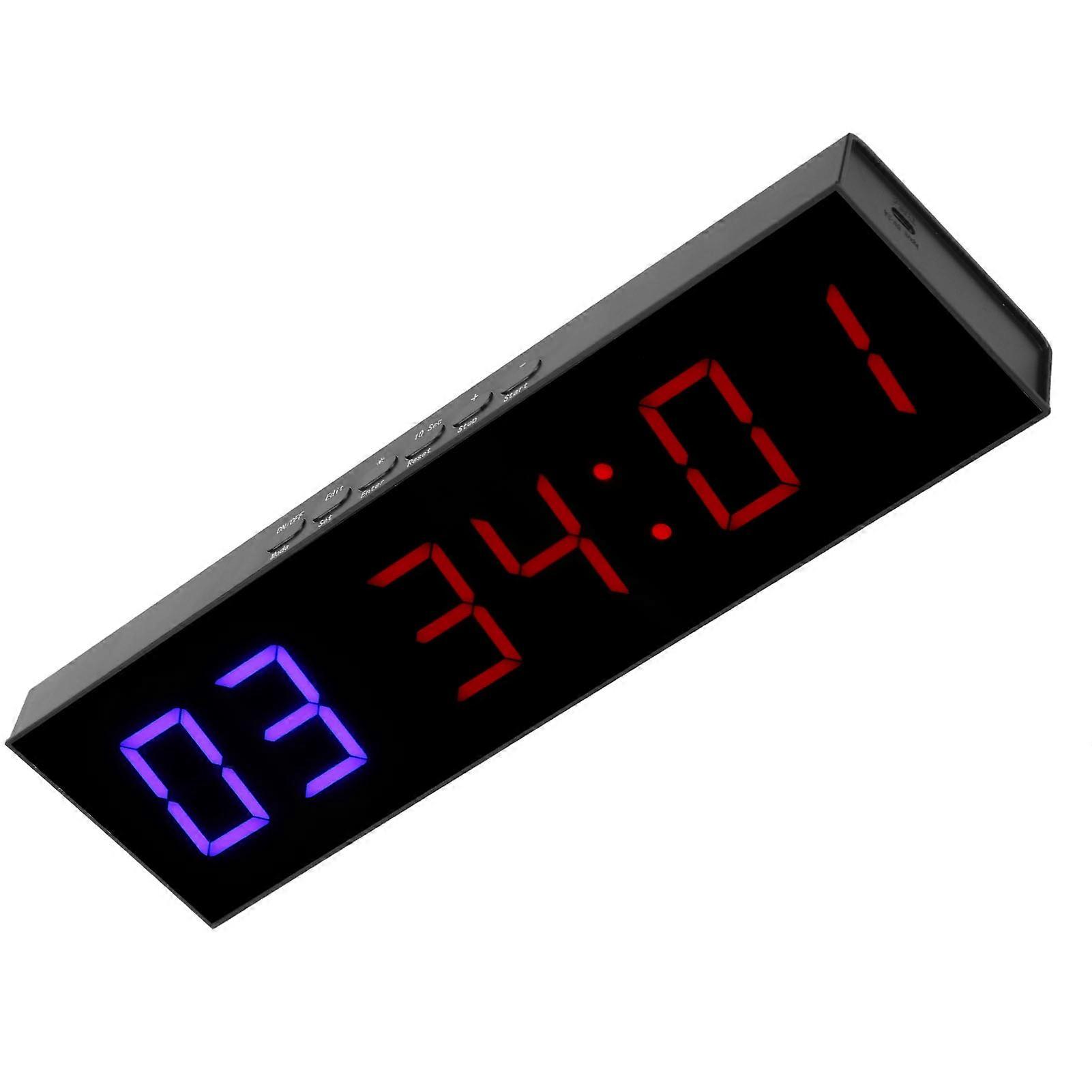 Gym Timer Interval 6 Bit LED Workout Countdown Up Stopwatch with Remote 1.8in