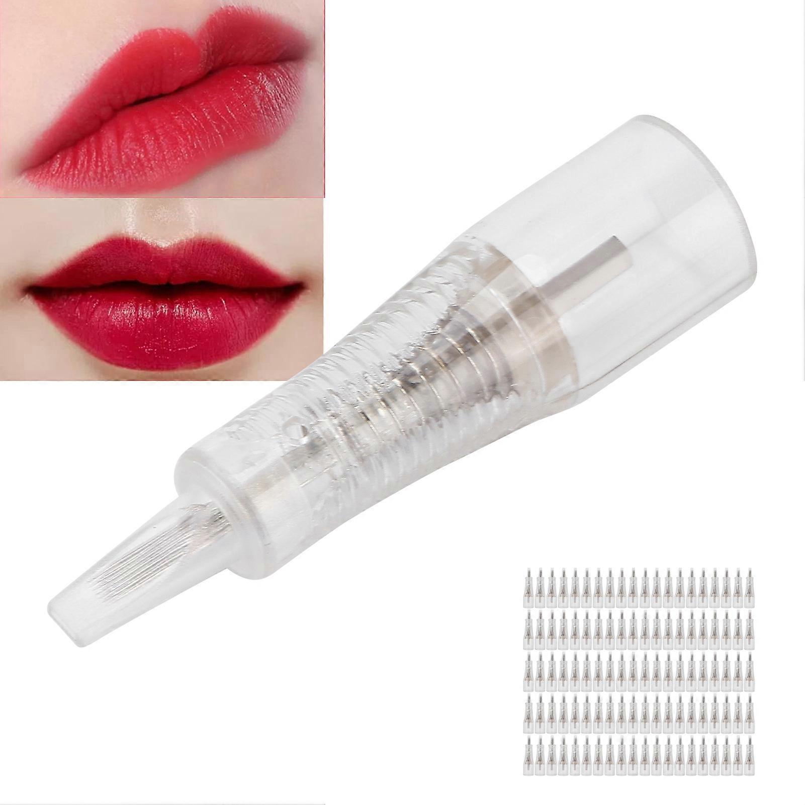 100pcs Microblading Needle Eyebrow Lip Tattoo Needle Permanent Makeup Accessory7FP 