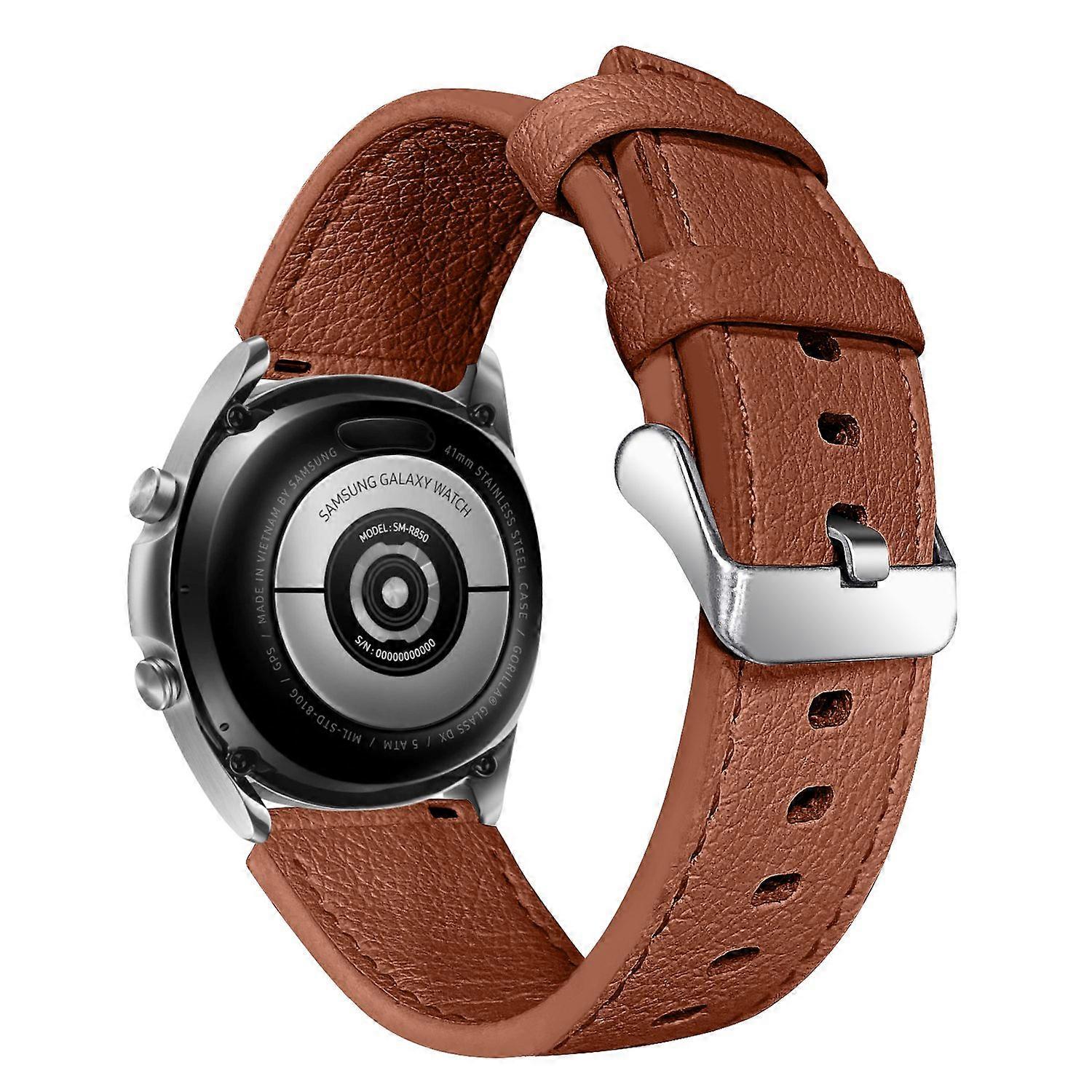 For Fossil Gen 5 Carlyle Replacement Strap Adjustable Double-sided Textured Top Layer Cowhide Leathe
