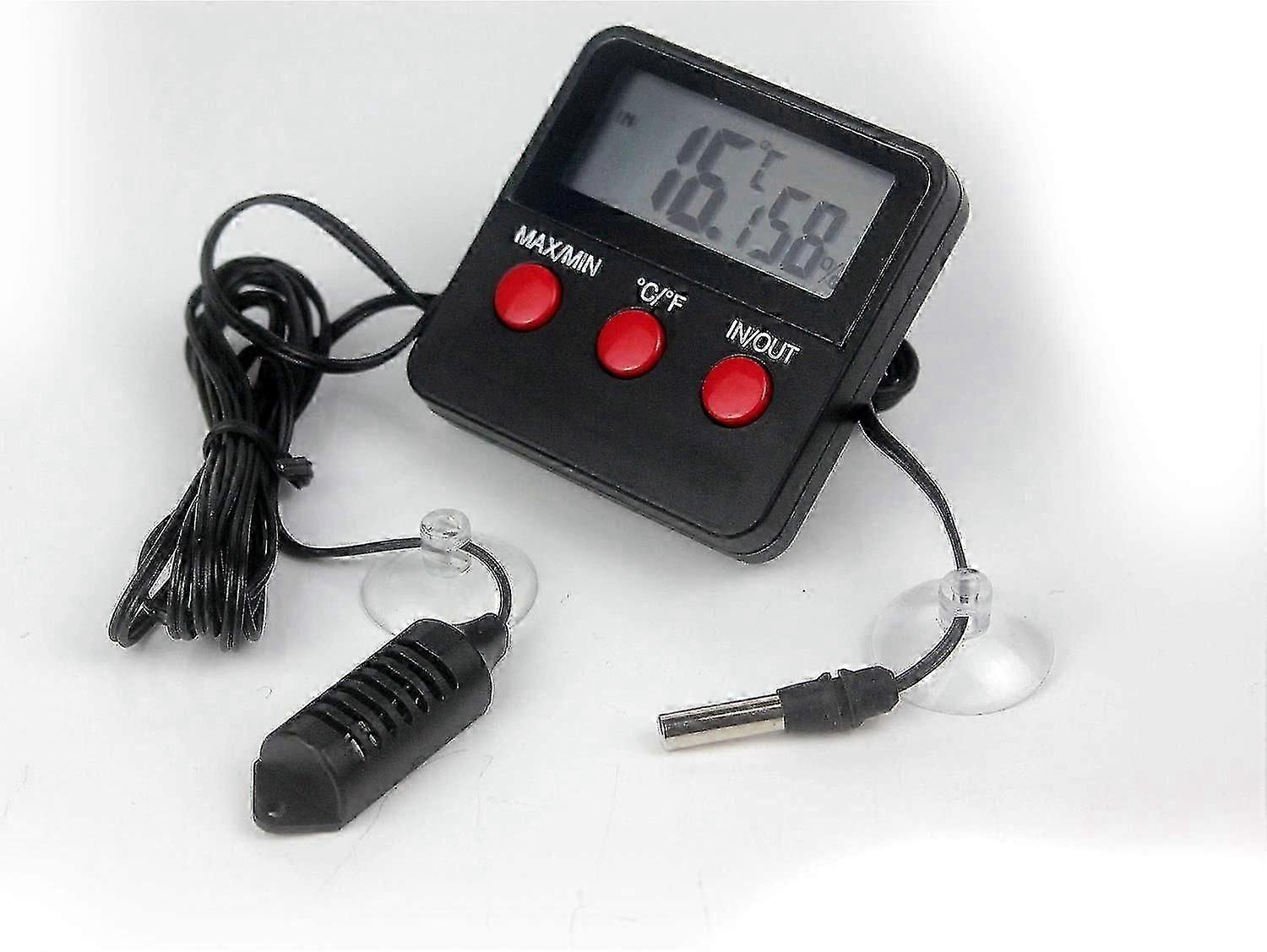 Max / Min Digital Digital Thermometer / Hygrometer Kit With External Probes For Reptile Terrarium