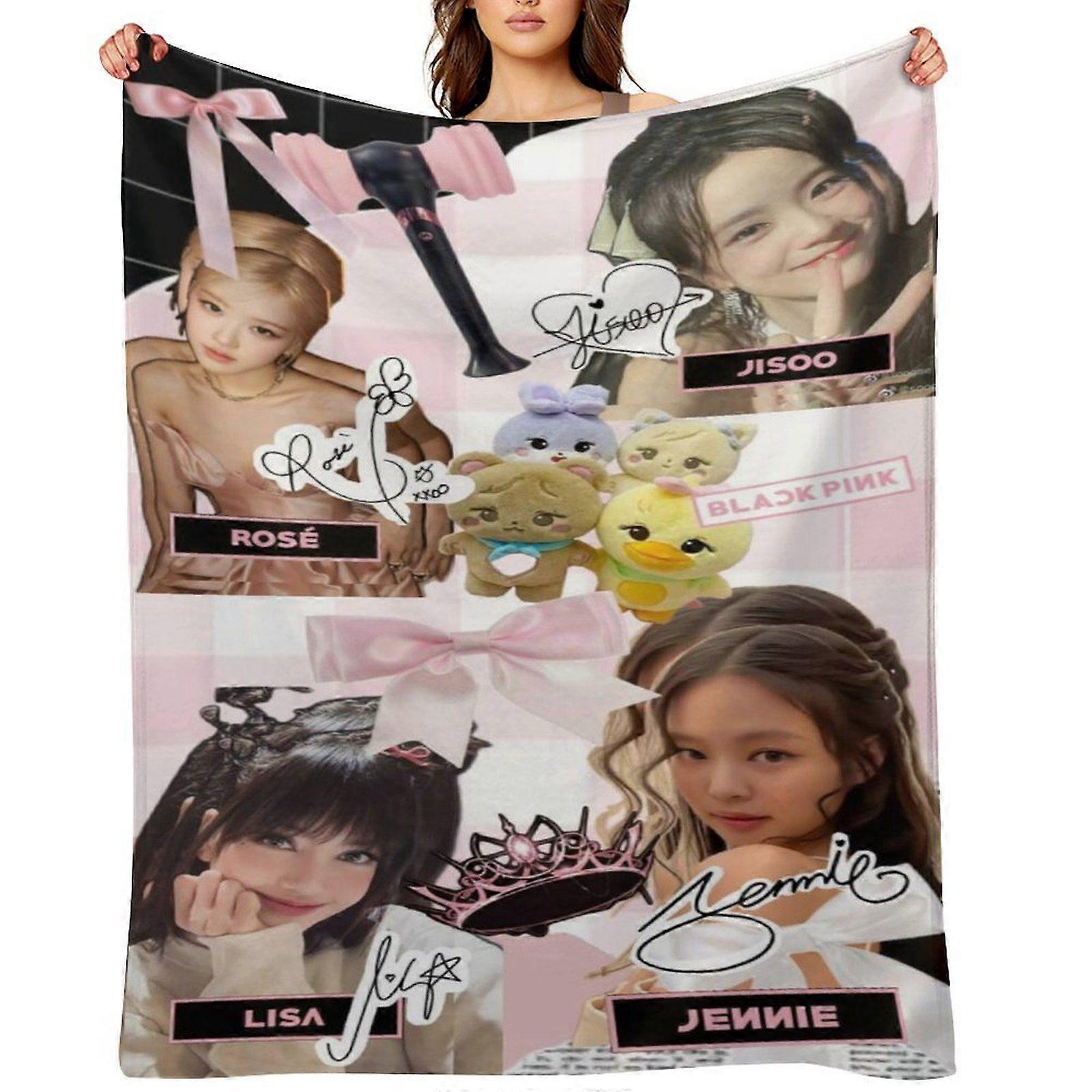 BLACKPINK رمي بطانية هدية ، بطانية من الفانيلا ، مناسبة للرجال والنساء ، مناسبة لجميع الفصول ، بطانية دافئة ، ديكور منزلي (296) 125x100 سم