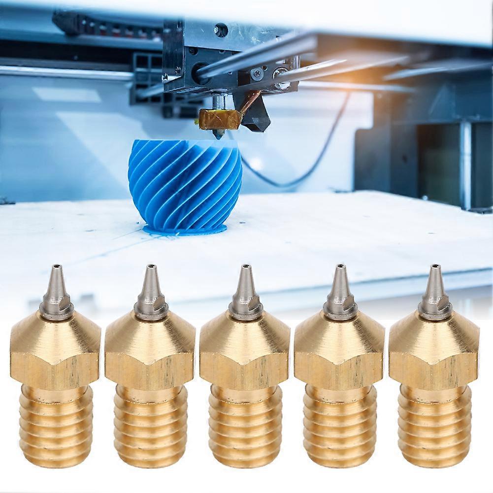 5Pcs 3D Printer Nozzle Set Brass Stainless Steel Tips 0.3mm