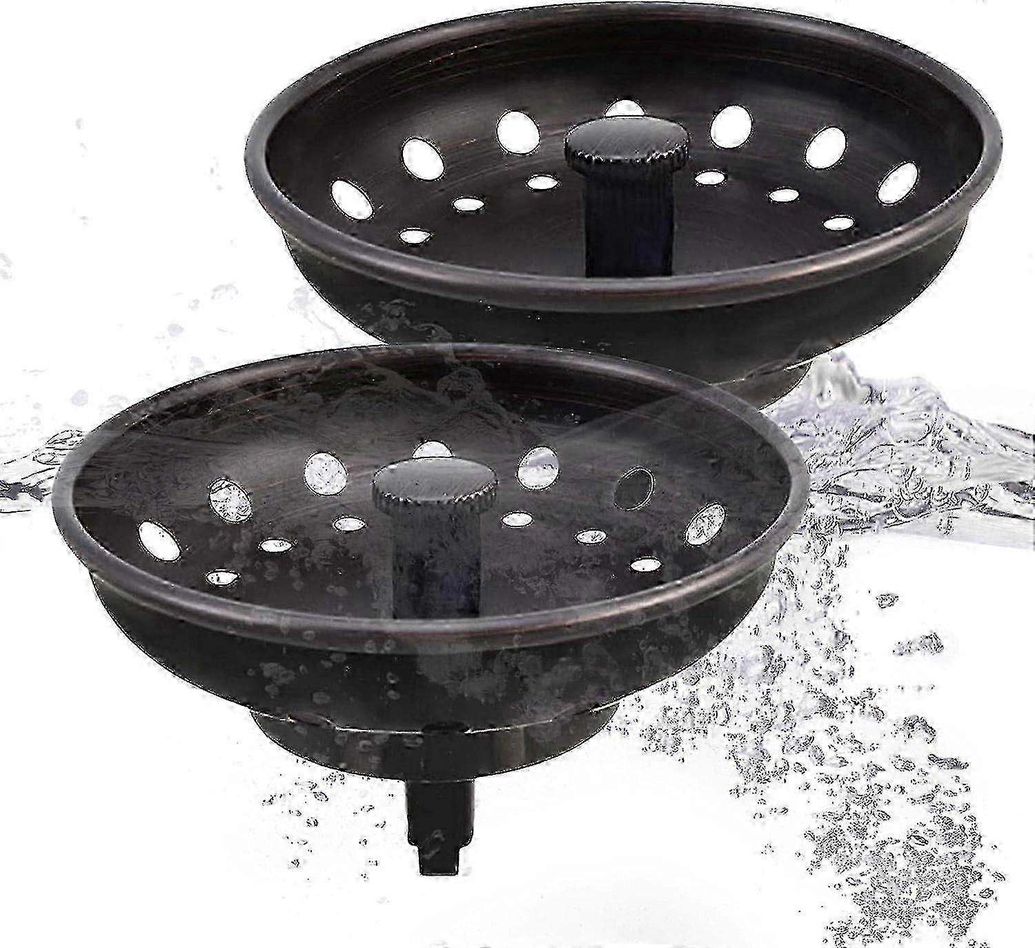 Kitchen Sink Strainer Basket | Rubber Drain Kitchen Strainer Basket Stainless Steel | Chrome Plated Dishwasher Safe Drain Accessories With 32 Holes Fo