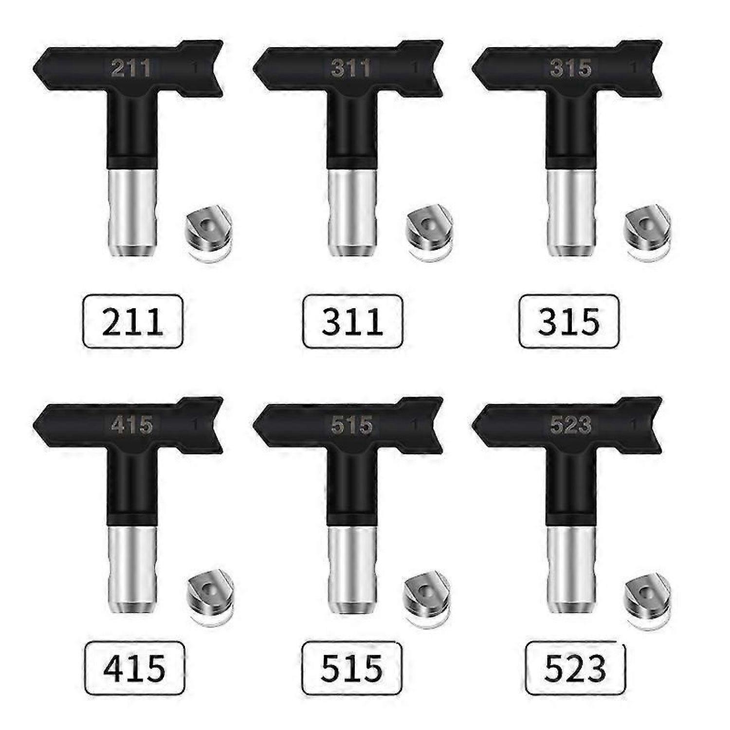 6 Pcs Reversible Airless Paint Sprayer Nozzle Tips And 12 Pcs Seal Tip Gaskets For Airless -HK908