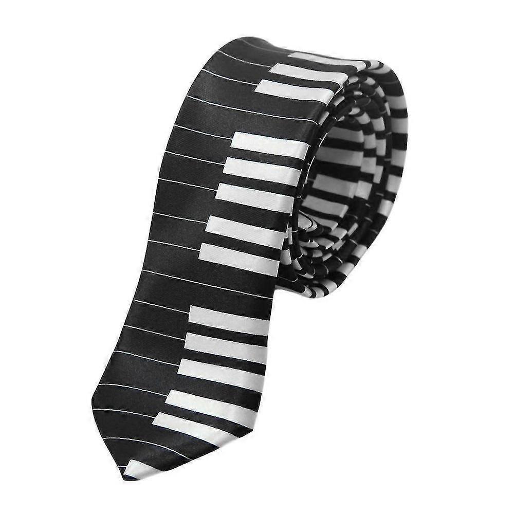 Piano Keys Necktie for Men Black and White
