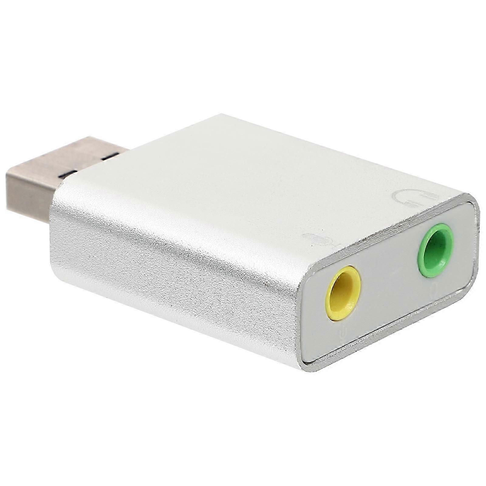 Headset Adapter 7.1 USB Audio Adapter For PC And Laptop With Multi-Channel Technology And Headphone Jack 1Pack