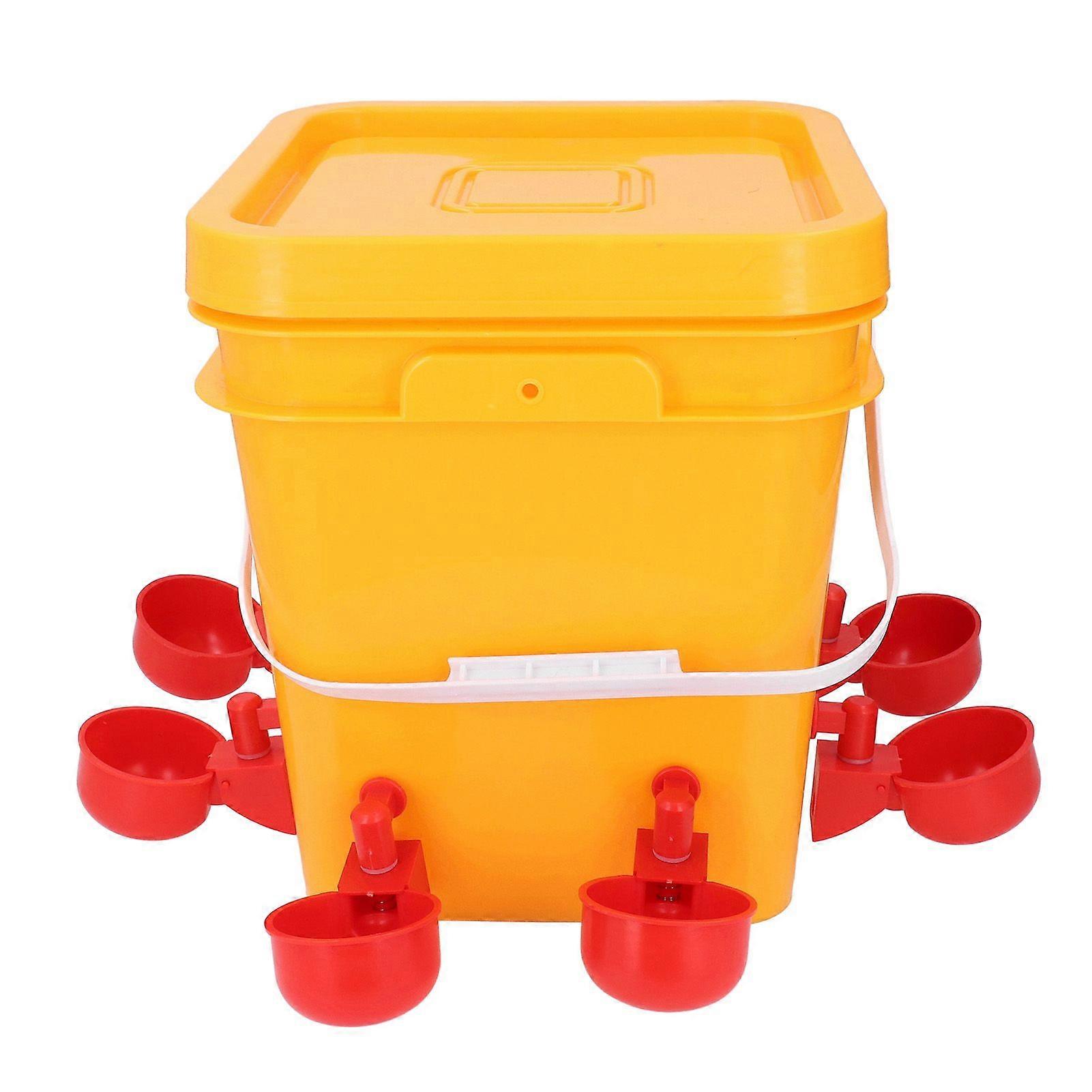 Automatic Chicken Waterer Set Low Spillage Self Replenishing Poultry Waterer Dispenser for Chicken Bird Duck Goose Turkey Red Water Cups