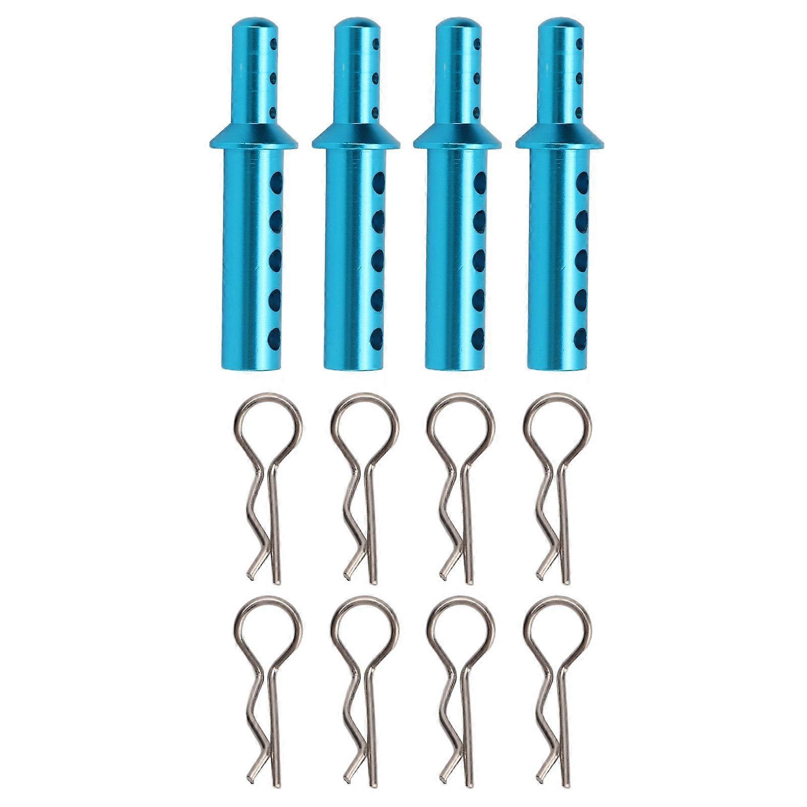 RC Body Post for 1/10 HSP 94111 94108 94188 08007 High Strength Aluminum Alloy RC Car Shell Column with Car Shell Buckle Blue