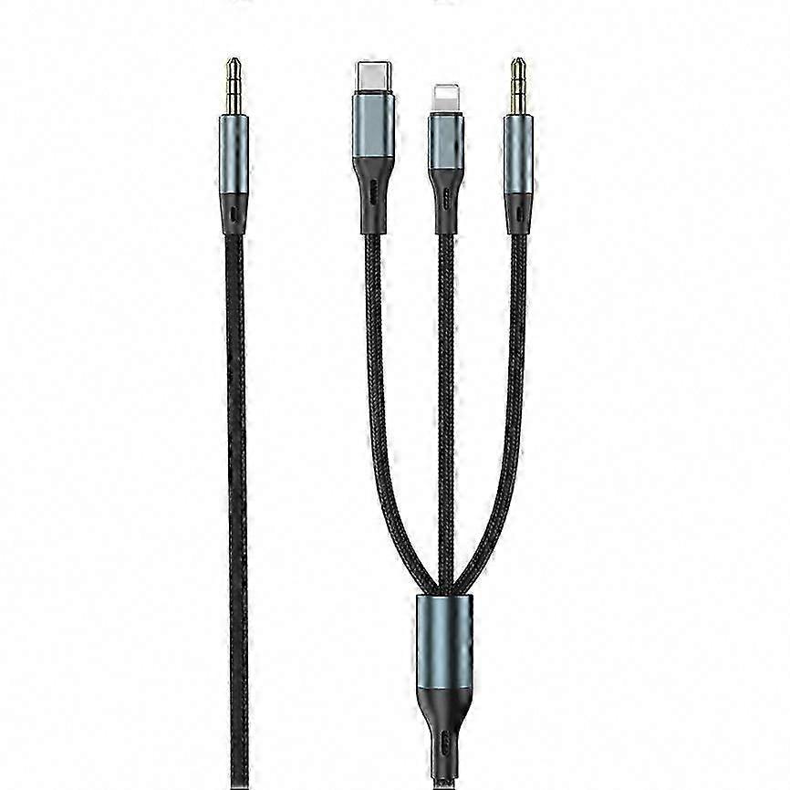 3-in-1 Aux Audio Cable, Type-C to 3.5mm Multi-function Car Audio Cable for Phone