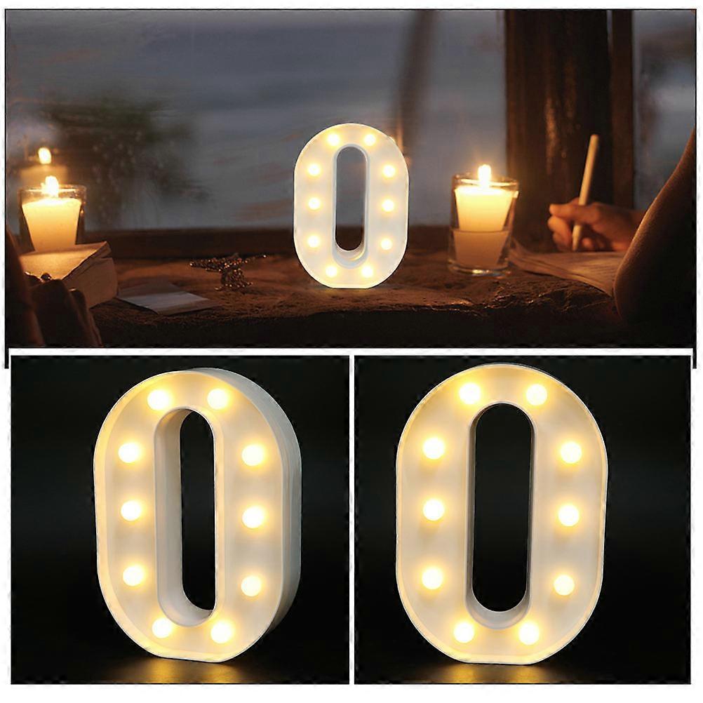 Number Modeling Light Indoor Arabic Numerals Decorative Lamp 4Pcs