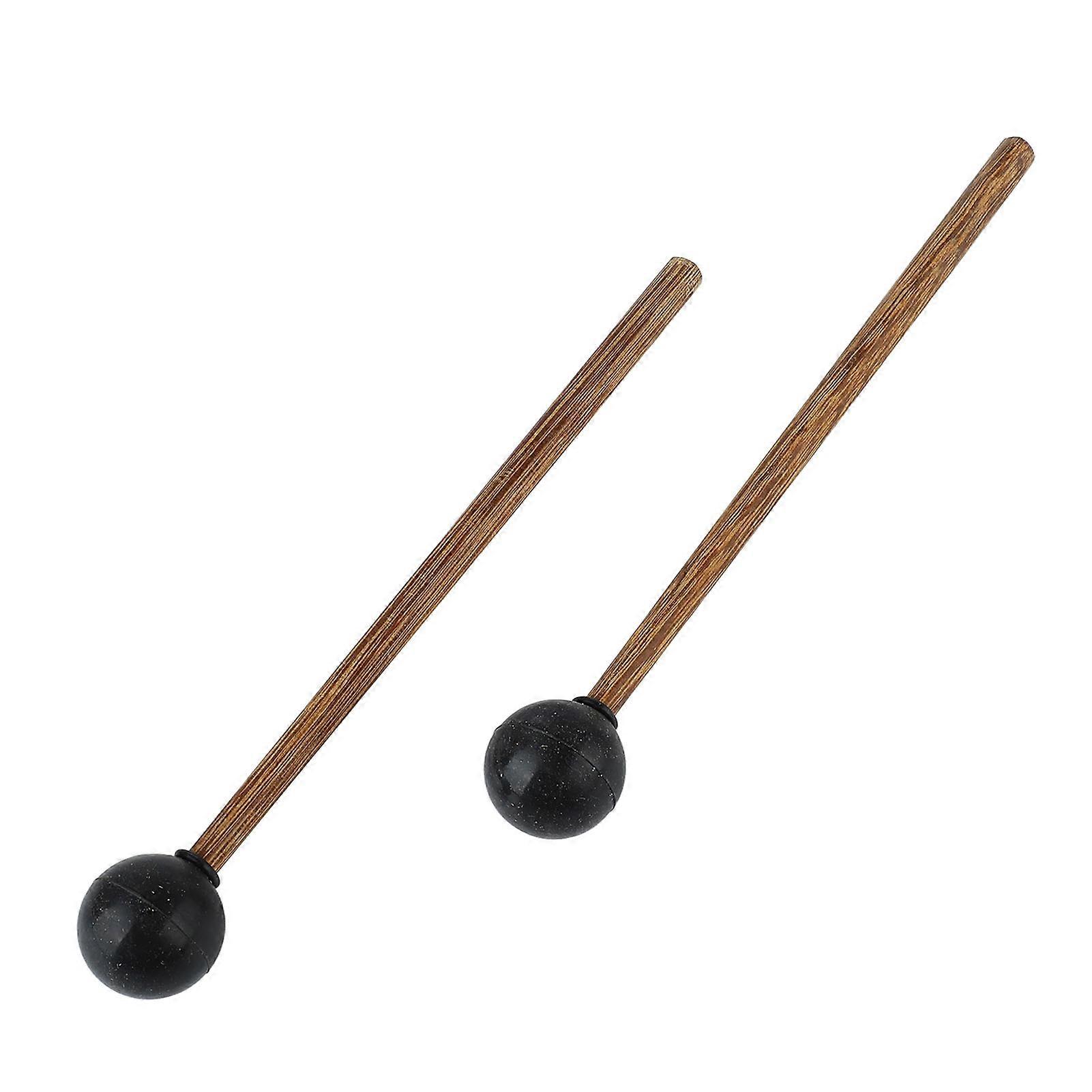 1 Pair 8in Drum Mallet with Rubber Head and Wood Handle Kit