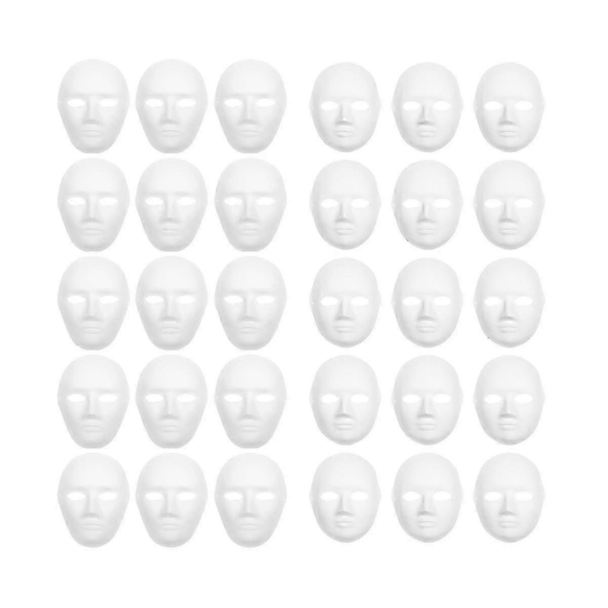 30 Pack 2 Sizes Paper Mache Masks Create Artistic Craft Projects From Wall Decorations To Theater A