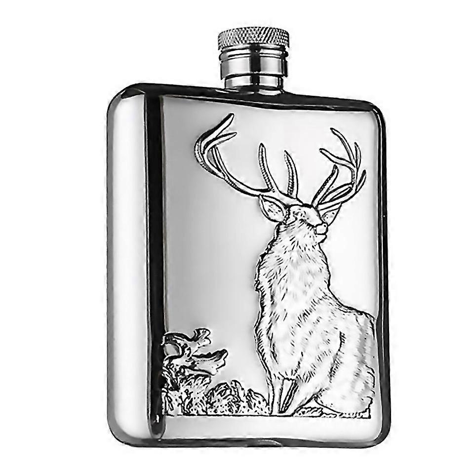 For Stainless Steel Wine Flask Hip Flask 6 Oz Deer Pattern Whiskey Pocket Whiskey Bottle Alcohol Bot